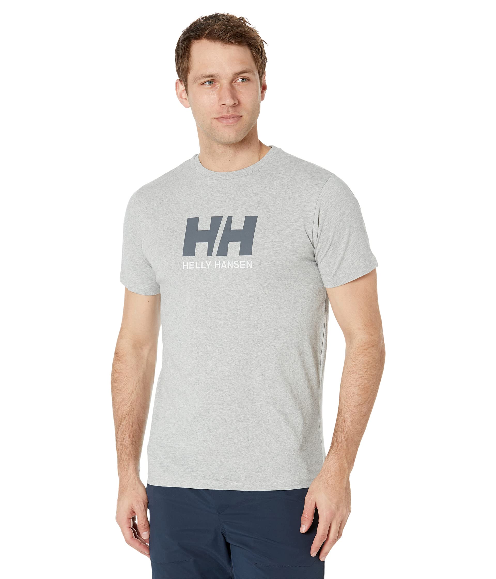 Helly Hansen Hombre Camiseta HH Logo, M, Gris Melange