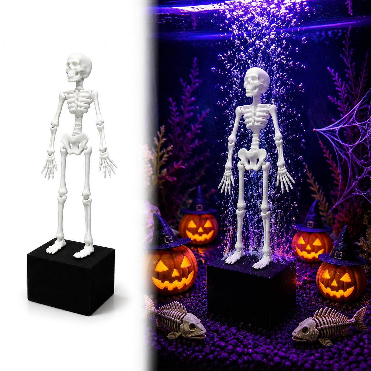 Dancing Skeleton Aquarium Bubbler for Halloween 18CM