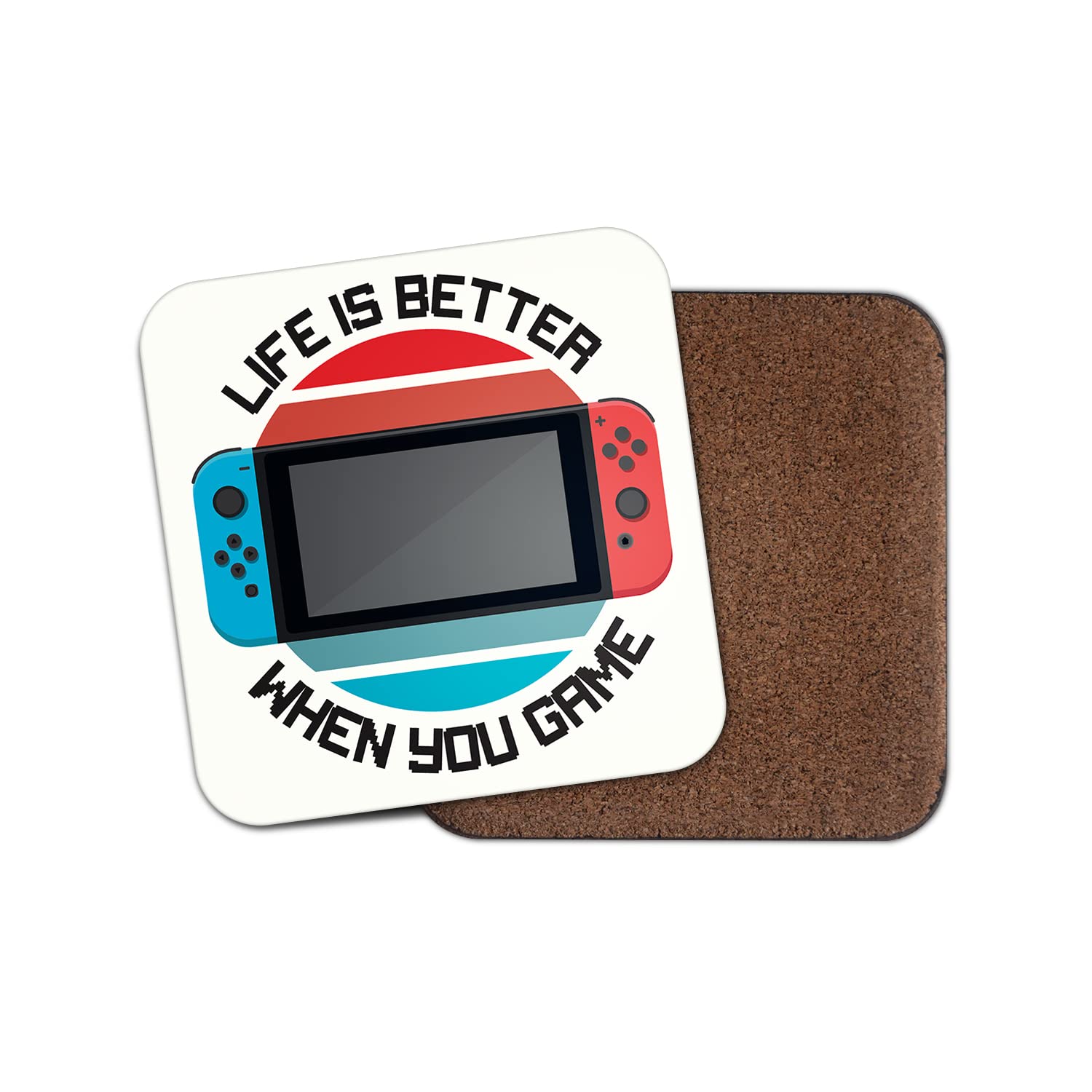 Dv Design Boys Multicolor Square Single Coaster - Life Is Better Game Gaming Gamer Teen Men Kids Gift #76958