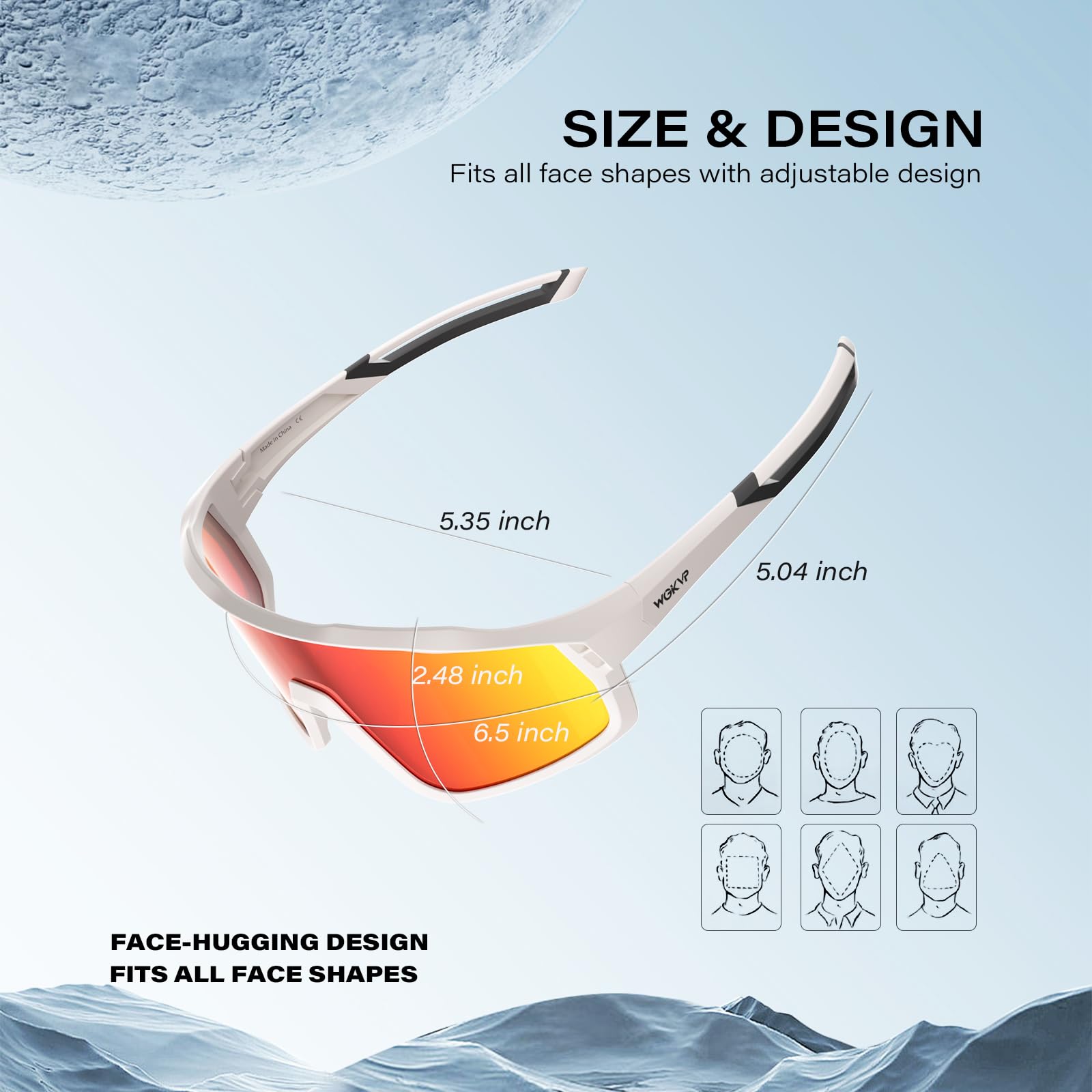 Occhiali da sole sportivi polarizzati per uomo e donna, protezione UV400, occhiali da corsa e ciclismo