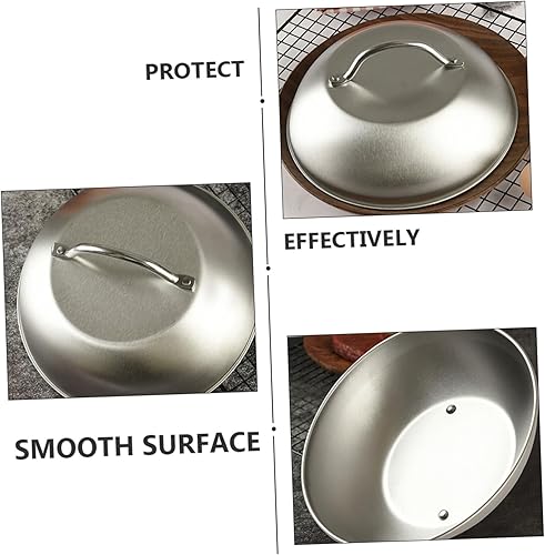Miniatura 2 de YARDWE - Cubierta de comida a prueba de alimentos cubierta de placa de acero inoxidable microondas alimentos redondos al vapor salpicaduras de