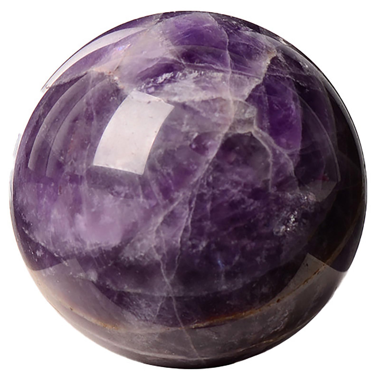 SUPBEI Natural Amethyst Crystal Ball, 5-8cm Hand-Polished Healing Stone for Meditation, home decor, witchcraft, divination, reiki,2.36in(6cm)