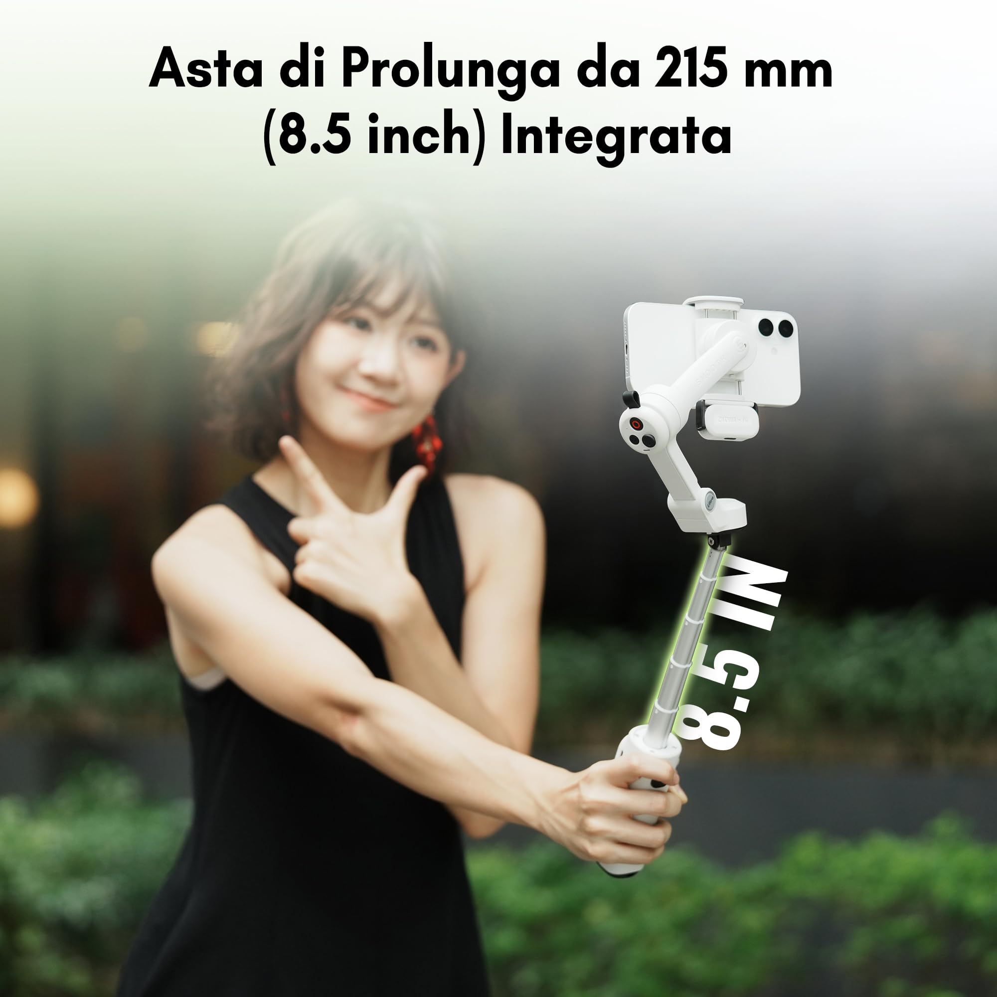 ZHIYUN Smooth Q5 Ultra Combo[Ufficiale]Stabilizzatore Smartphone, Tracciamento AI, Comando Vocale, Telecomando, Luce di Riempimento/Asta di Prolunga/Treppiede, Batteria da 13.5h, Gimbal per Telefono