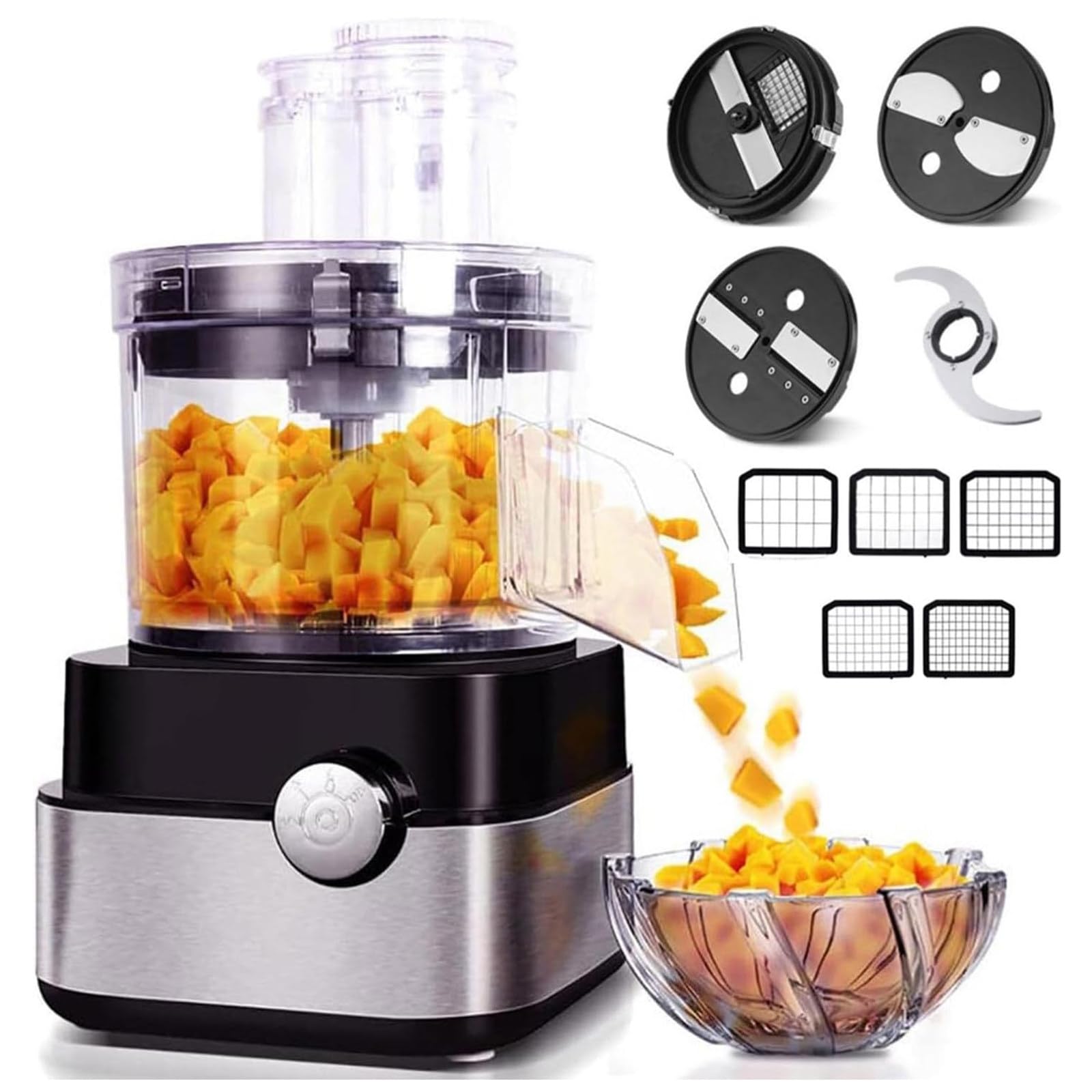 asdchZen Electric Vegetable Chopper And Dicer - Powerful 600W Commercial Food Processor For Efficiently Cutting, Vegetable Cutters Machine