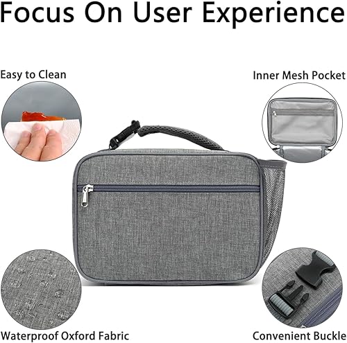 Miniatura 4 de Lonchera térmica reutilizable para la escuela, bolsas de almuerzo congelables duraderas para niños, niñas, hombres y mujeres, kit de lonchera