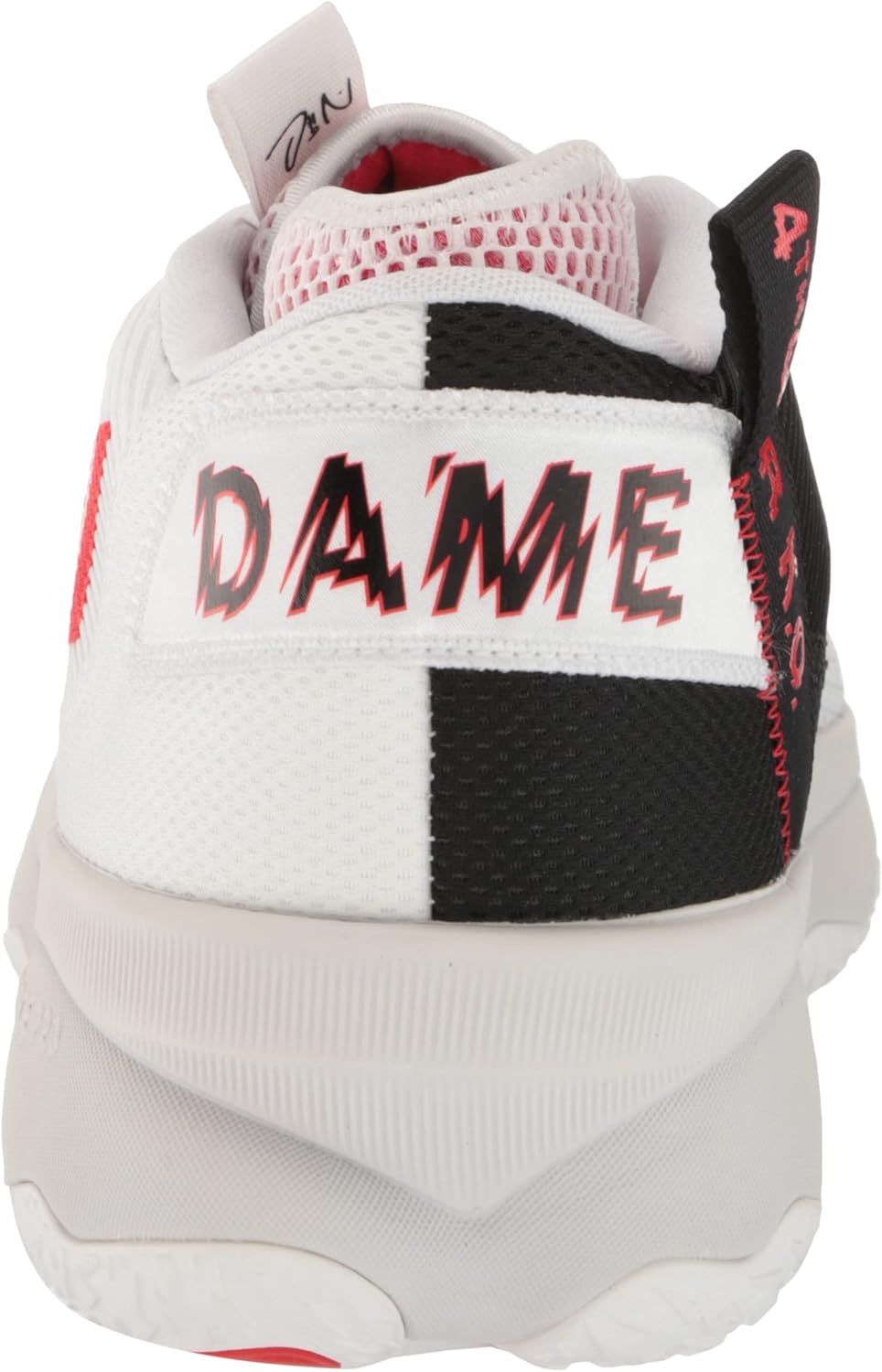 Adidas Adult Dame 8 White/Vivid Red/Core Black 6 - Image 3