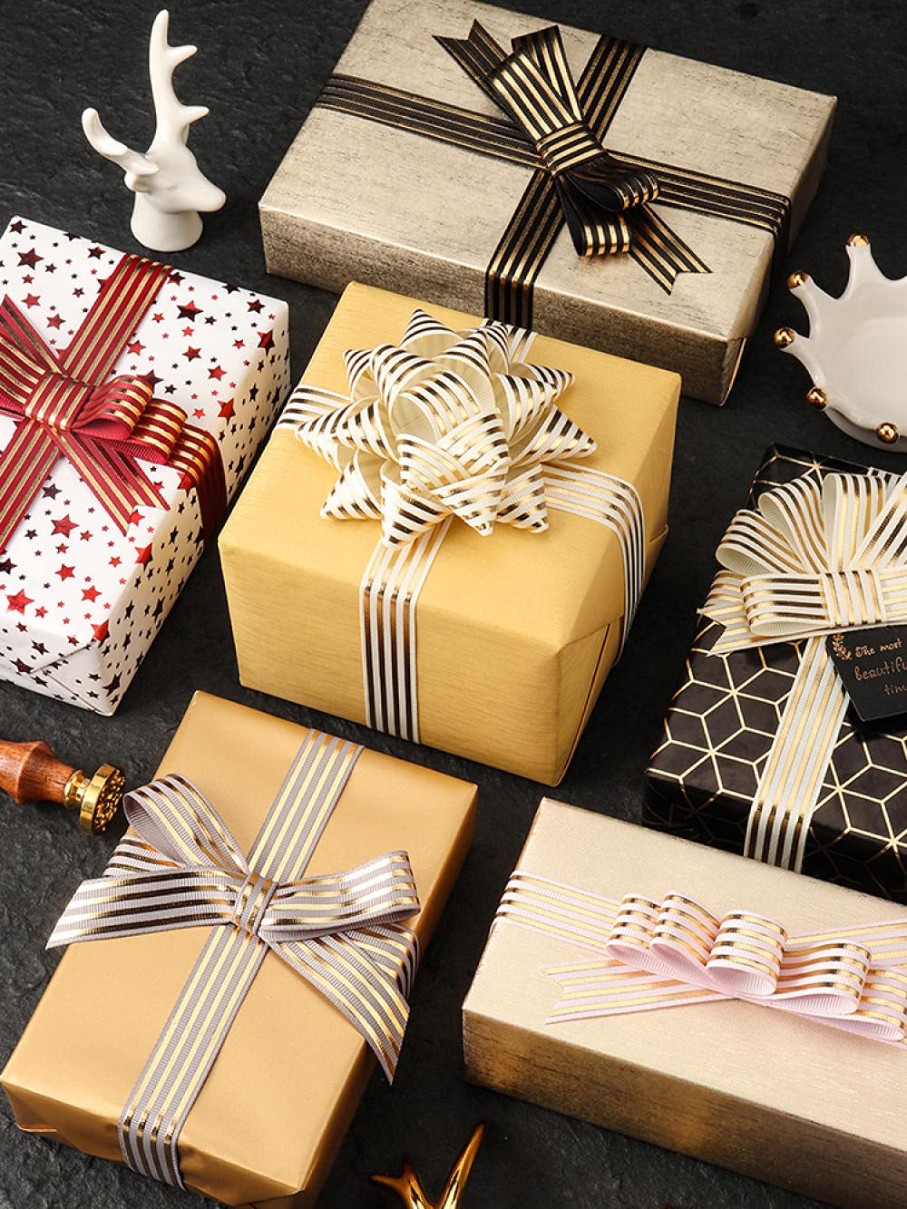 Ribbons For Gift Wrapping Ribbon For Fabric Satin Ribbons Prezent Prezent Pudełko Opakowania Wstążka Dekoracyjna Wstążka Wstążka Diy Materiał Paski Sieć Z Ręcznie Robioną Wstążką Motyl-Czerwone Wino