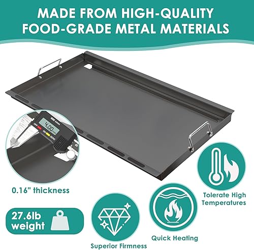 Miniatura 6 de SafBbcue Genesis - Parrillas de gas de tamaño completo serie 400 GS4, parte superior plana con asas para Weber Genesis II E-410 S-410 E-435 S-435