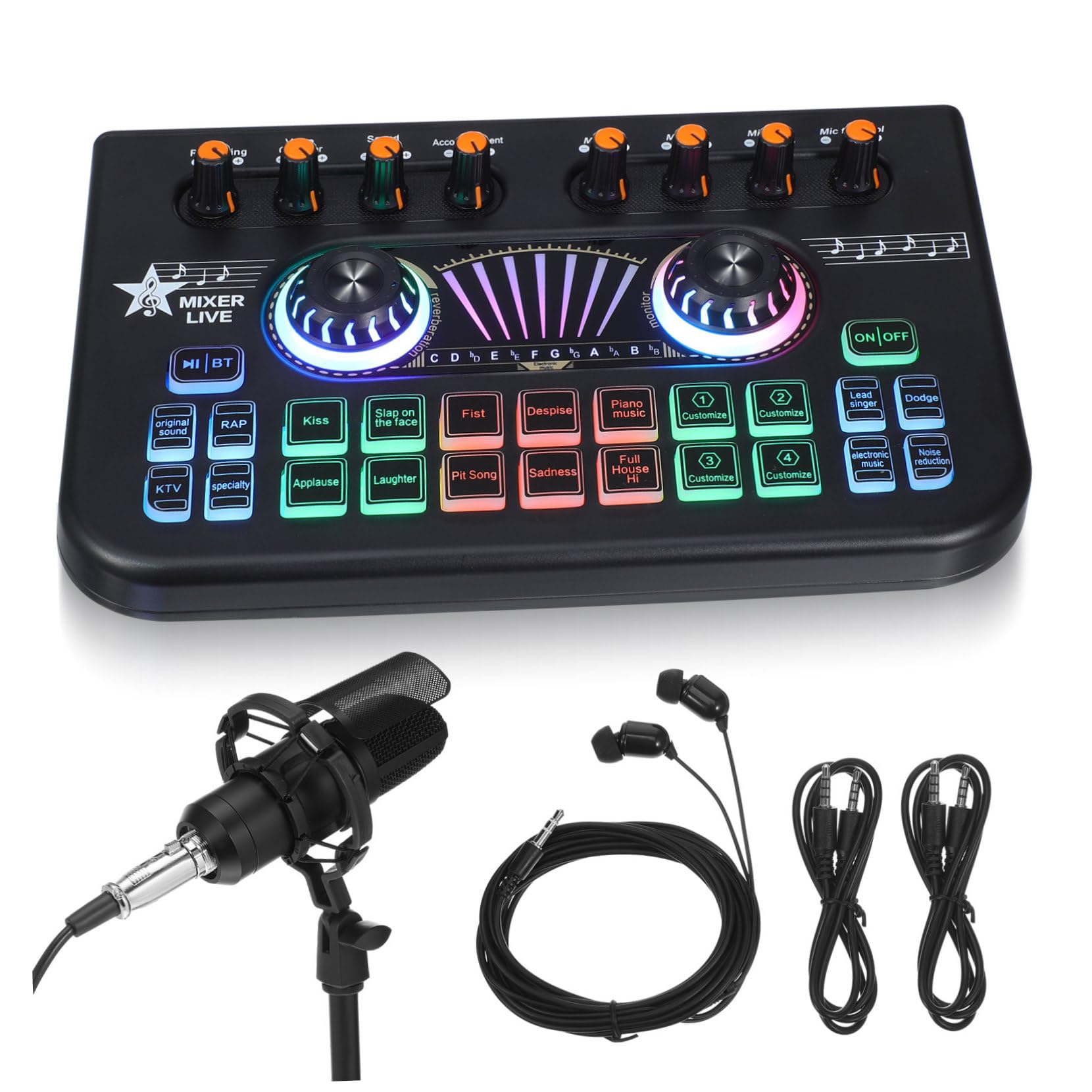 Cambiador de voz Lurrose y mezclador de audio para guitarra y juegos estéreo 8