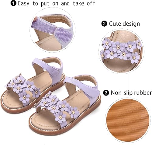 Miniatura 6 de GINFIVE Sandalias para niñas pequeñas, sandalias para niñas y niños pequeños