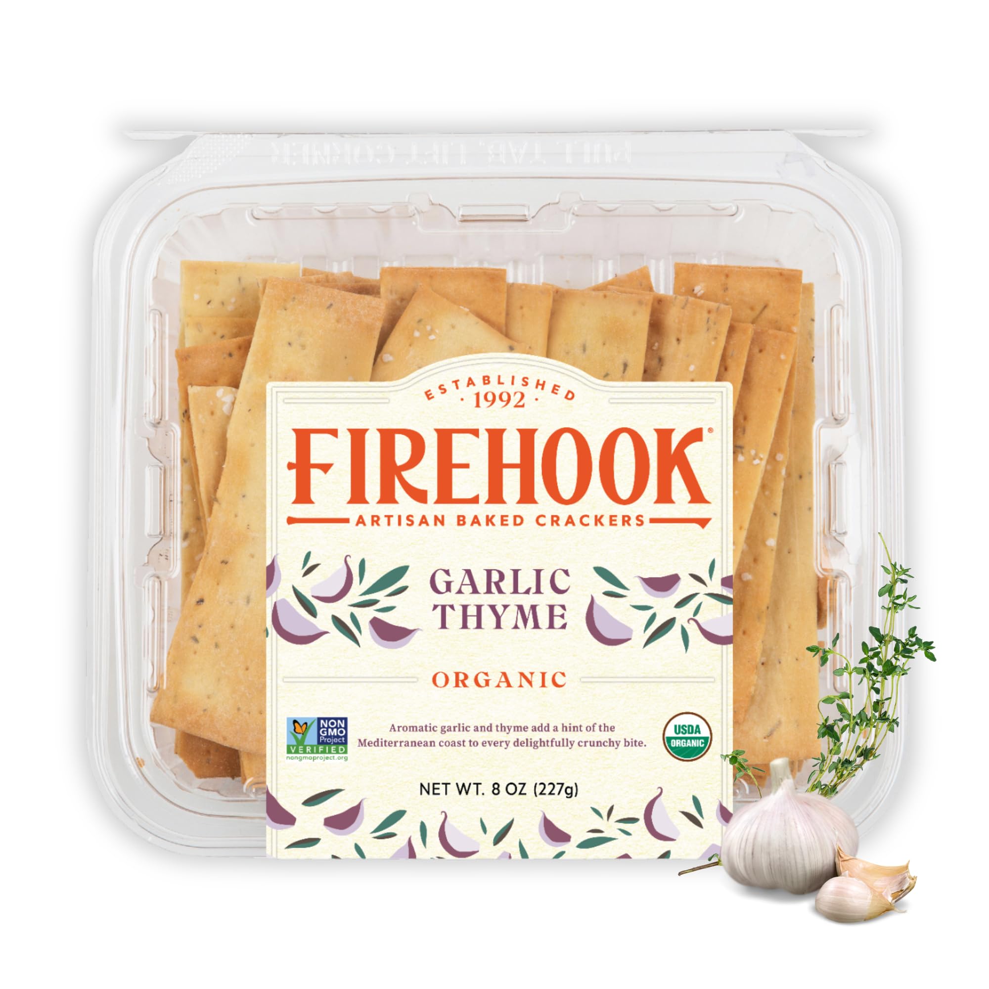 Firehook Cracker Bkd Garlic Thyme 7 Oz
