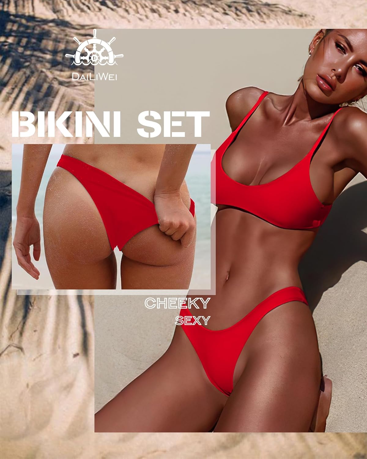 DaiLiWei Thong Bikini Sets for Women 2 Piece Brazilian Swimsuit Teens Bathing Suit Push Up Top Micro Bikinis Swim Suit 2026