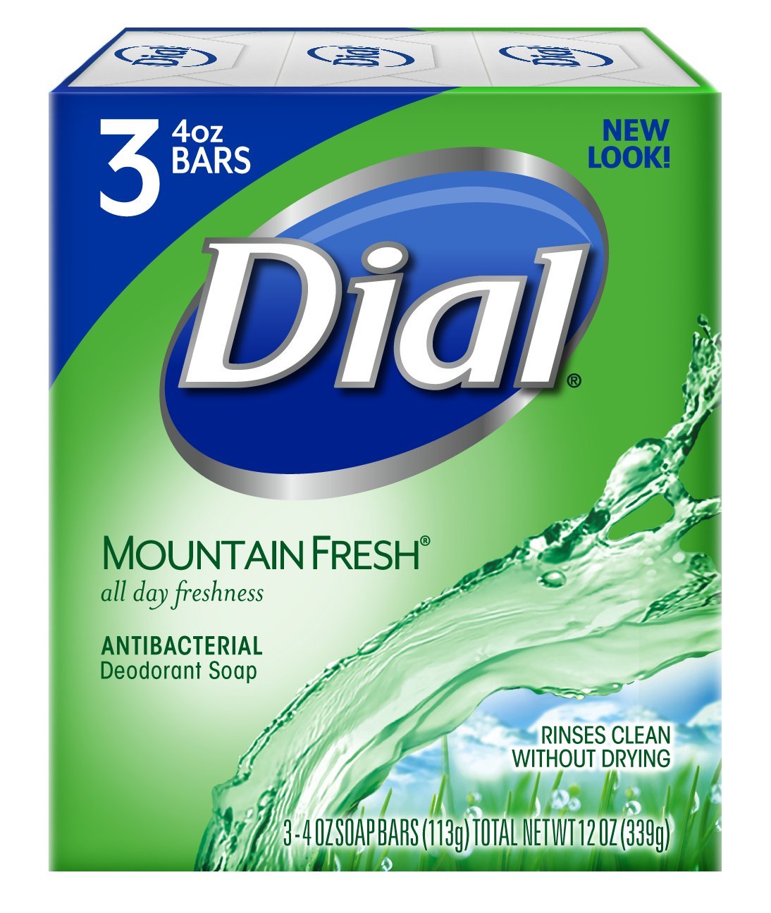 Dial Antibacterial Bar Soap Mountain Fresh 4 Ounce 3 Bars
