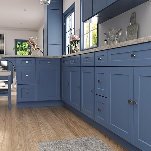 Miniatura 3 de homdiy 10 Pack Cabinet Knobs Brushed Nickel Drawer Knobs - Square Cabinet Knobs for Dresser Drawers Silver MO6785SNB Kitchen Cabinet Knobs Níquel