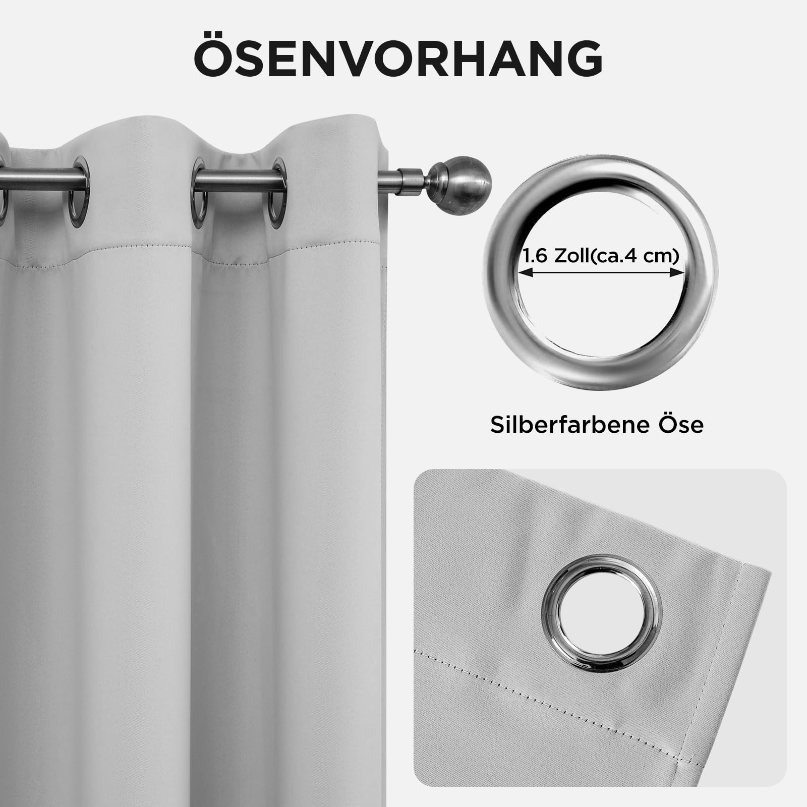 Joydeco Blickdichte Vorhänge mit Ösen Gardinen 2er Set – Bild 6