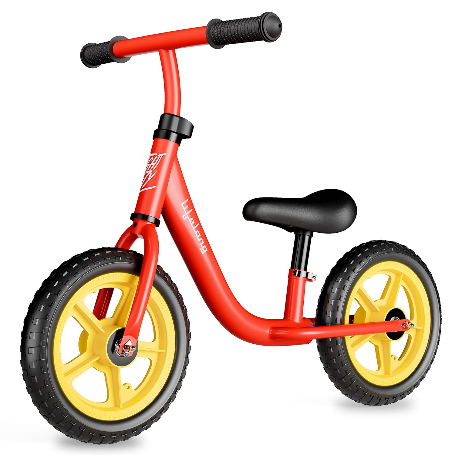 Lifelong Balance Bike for Kids 1.5-3 Years | Ergonomic Frame | Pedal Free Balance Bike |Crash Guard | Quick-Release Height Adjustment | Toxic Free Mag Wheels & Grip| Suitable for Girls & Boys (Red)