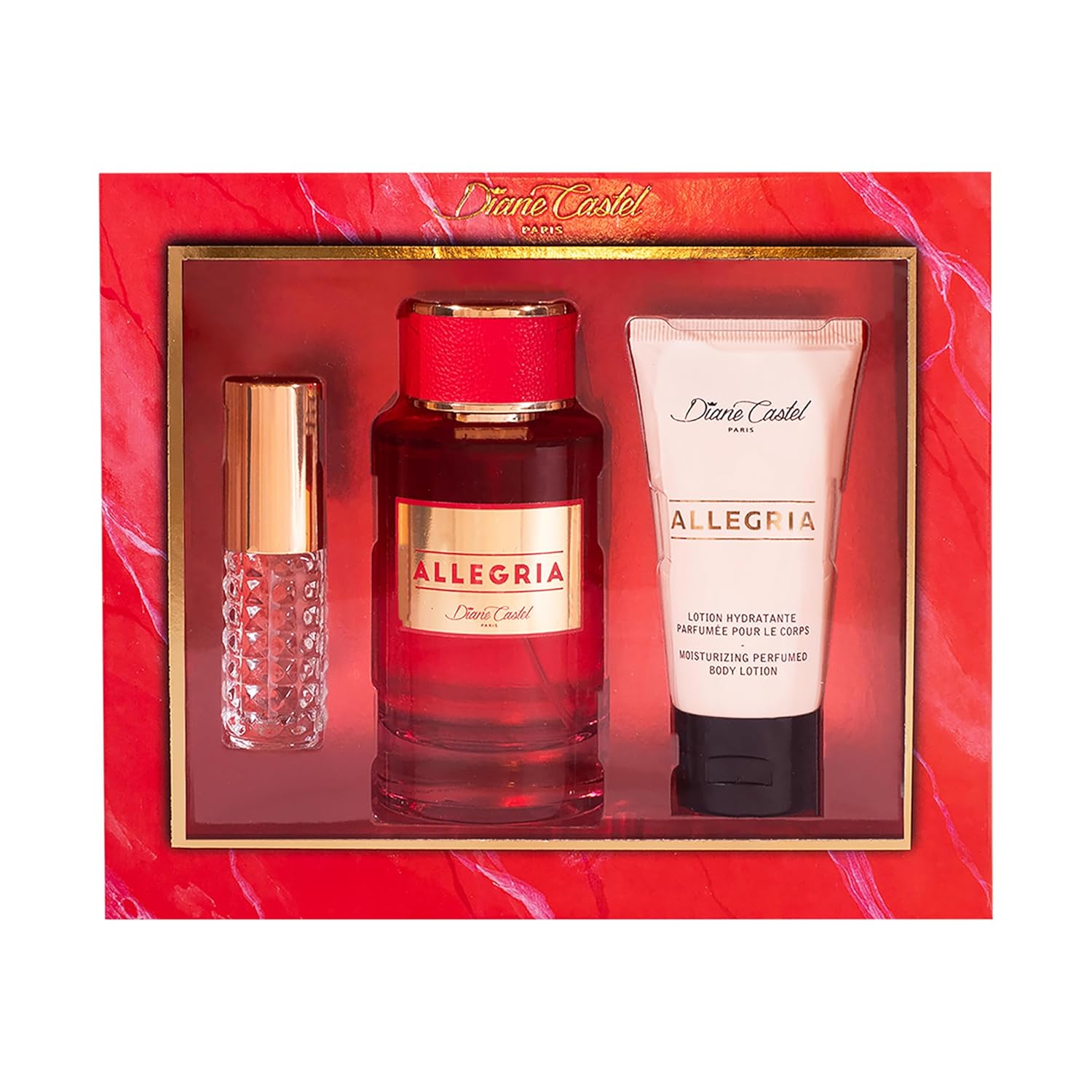 Allegria Gift Set - Citrus Floral Fragrance - Perfume for Women and Body Lotion - Notes of Lemon, Black Currant, Orange Blossom - 3 pc