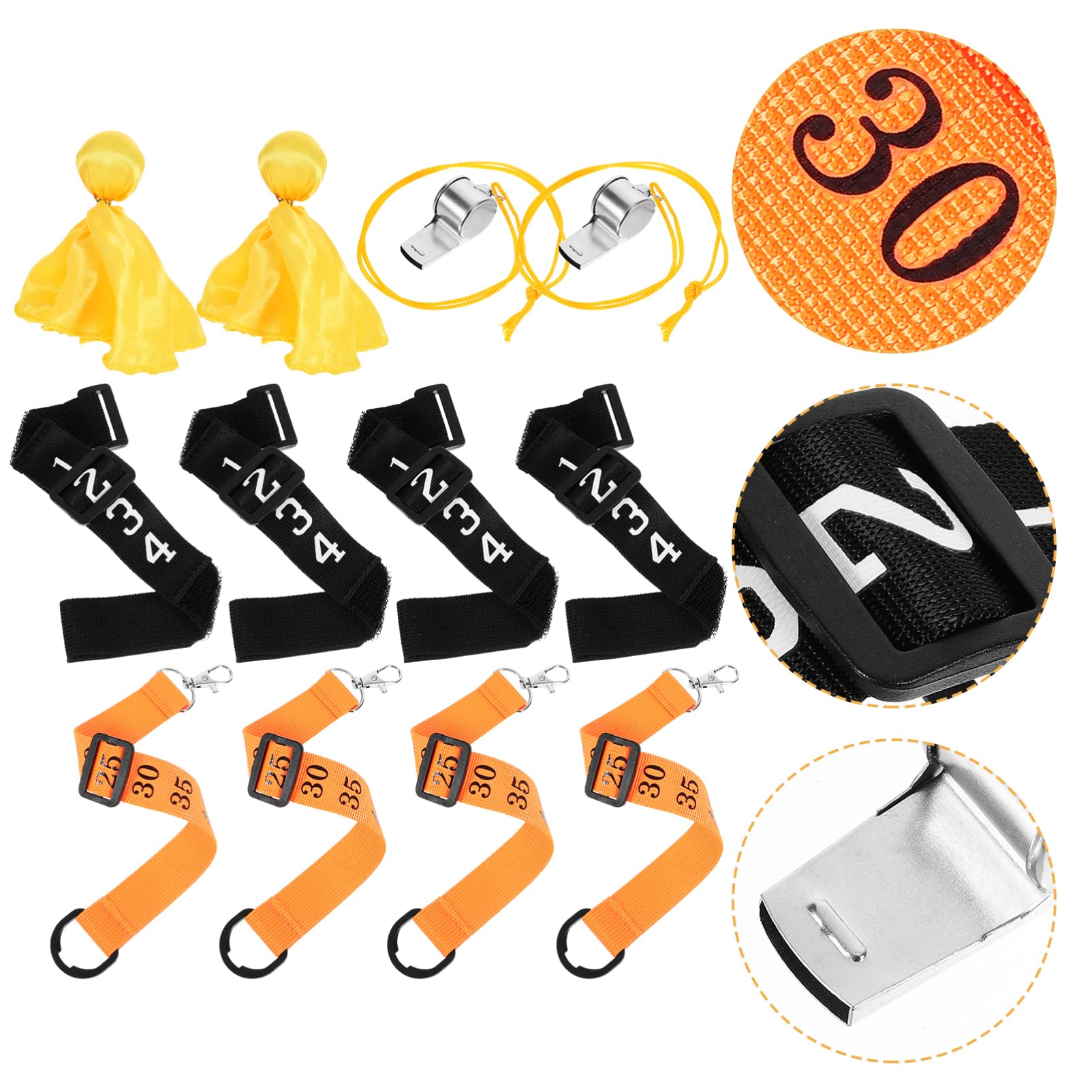 ibasenice Fußball-Down-Anzeige Fußballzubehör Fußball-Kit Fußball-Schiedsrichter-Kit Fußballausrüstung Clips Bausatz Fußballsportfahnen Fußball-Nummernband Polyester