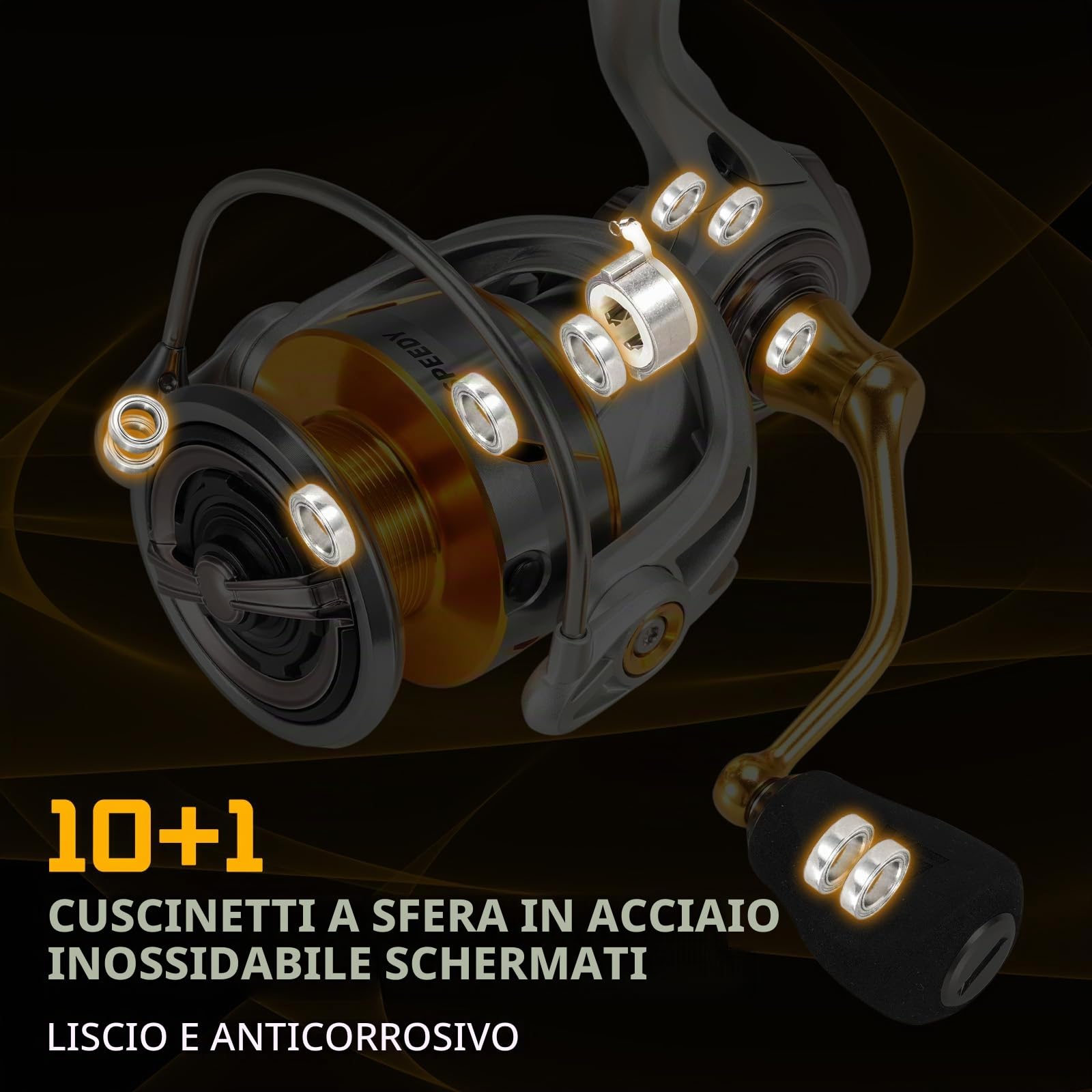 Seaknight SPEEDY Mulinello da pesca in acqua salata 10+1 cuscinetto 6.2:1 mulinello da pesca in mare anticorrosione per pesca alla carpa luccio in fibra di carbonio Drag Max 11 kg
