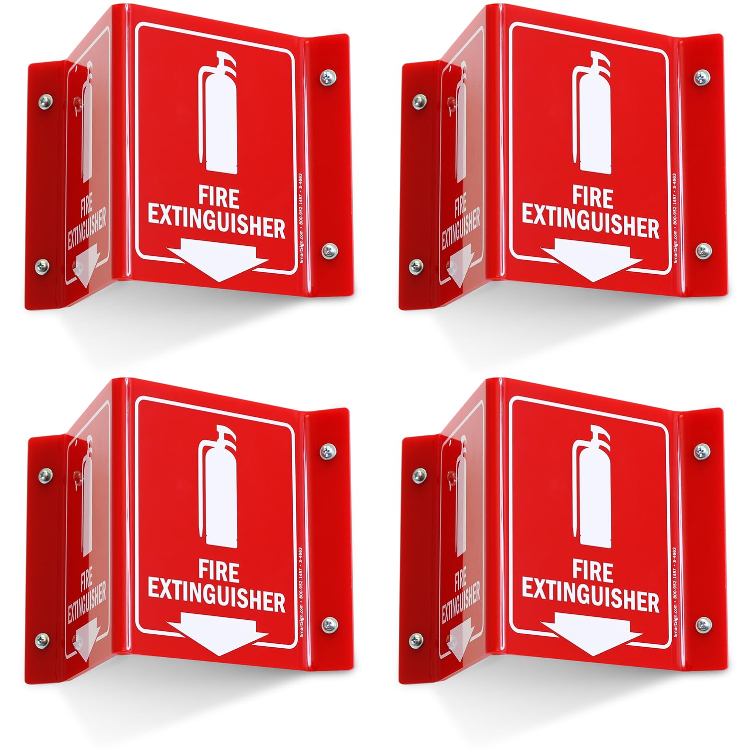 SmartSign Fire Extinguisher Wall Sign 4-Pack