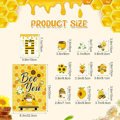Miniatura 2 de Harloon Juego de 54 tablones de anuncios de abeja, decoración de aula de abeja, pósteres motivacionales de verano, póster de reglas de colmena,
