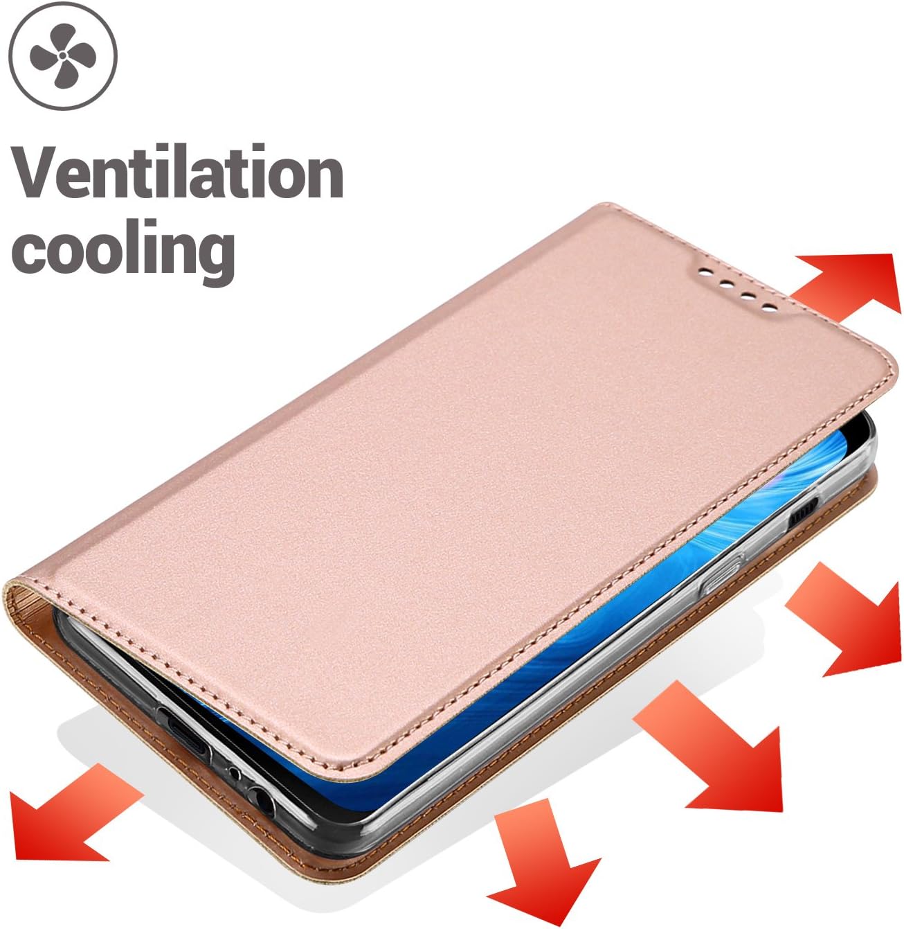 RADOO Galaxy S9 Case, Premium PU Leather Mobile Phone Case Wallet Style Magnetic Folio Flip Case Wallet Case Protective Case Cover for Samsung Galaxy S9 (Rose Gold)