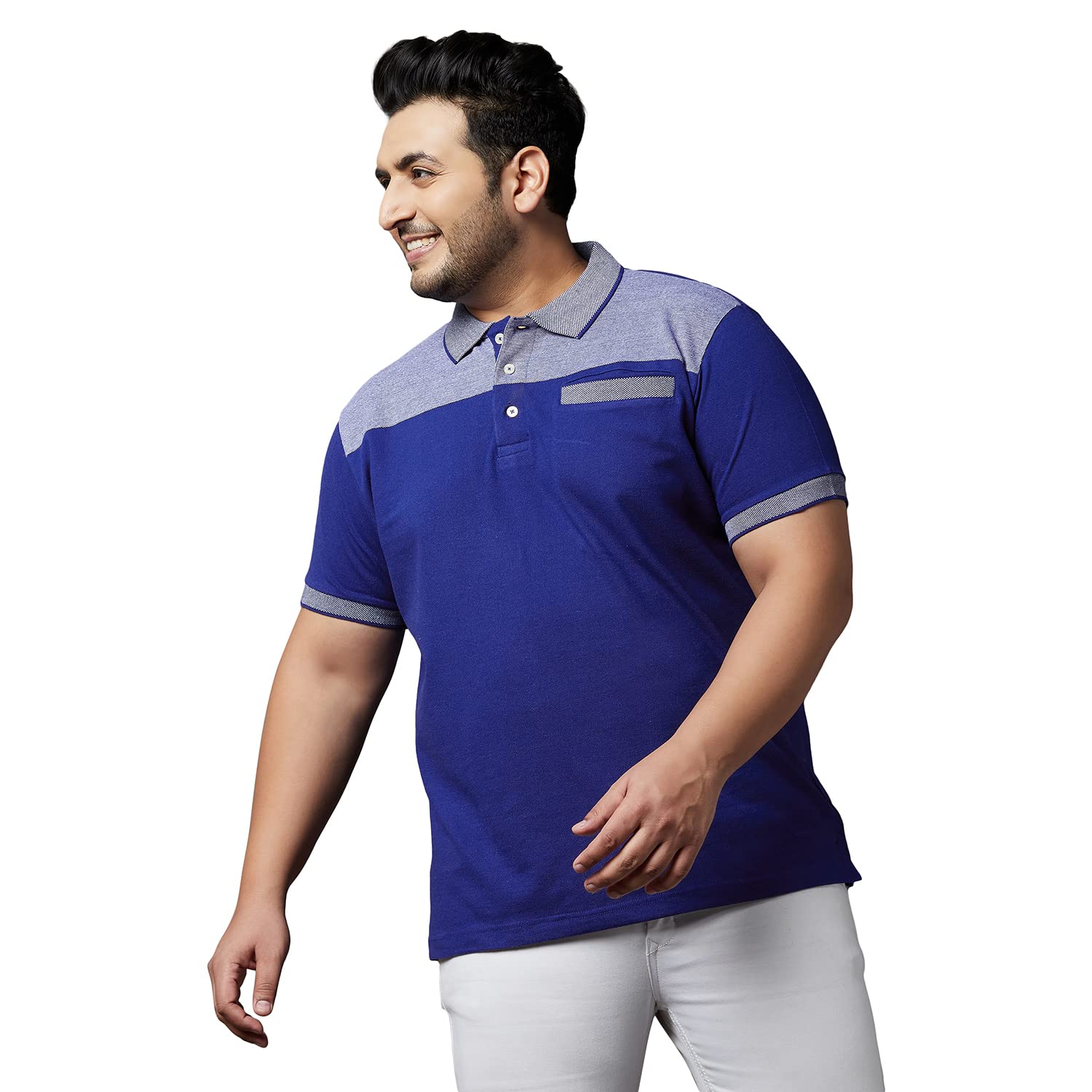 Plus Size Men's Regular Fit Mercerized Polo Tshirt-image-43