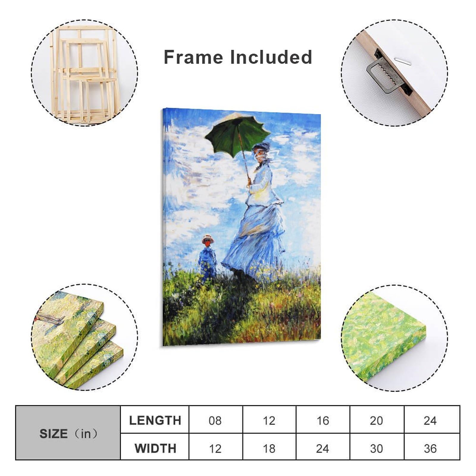 Amazon.co.jp: クロード・モネ『日傘をさす女性』 油絵 日本画 絵画