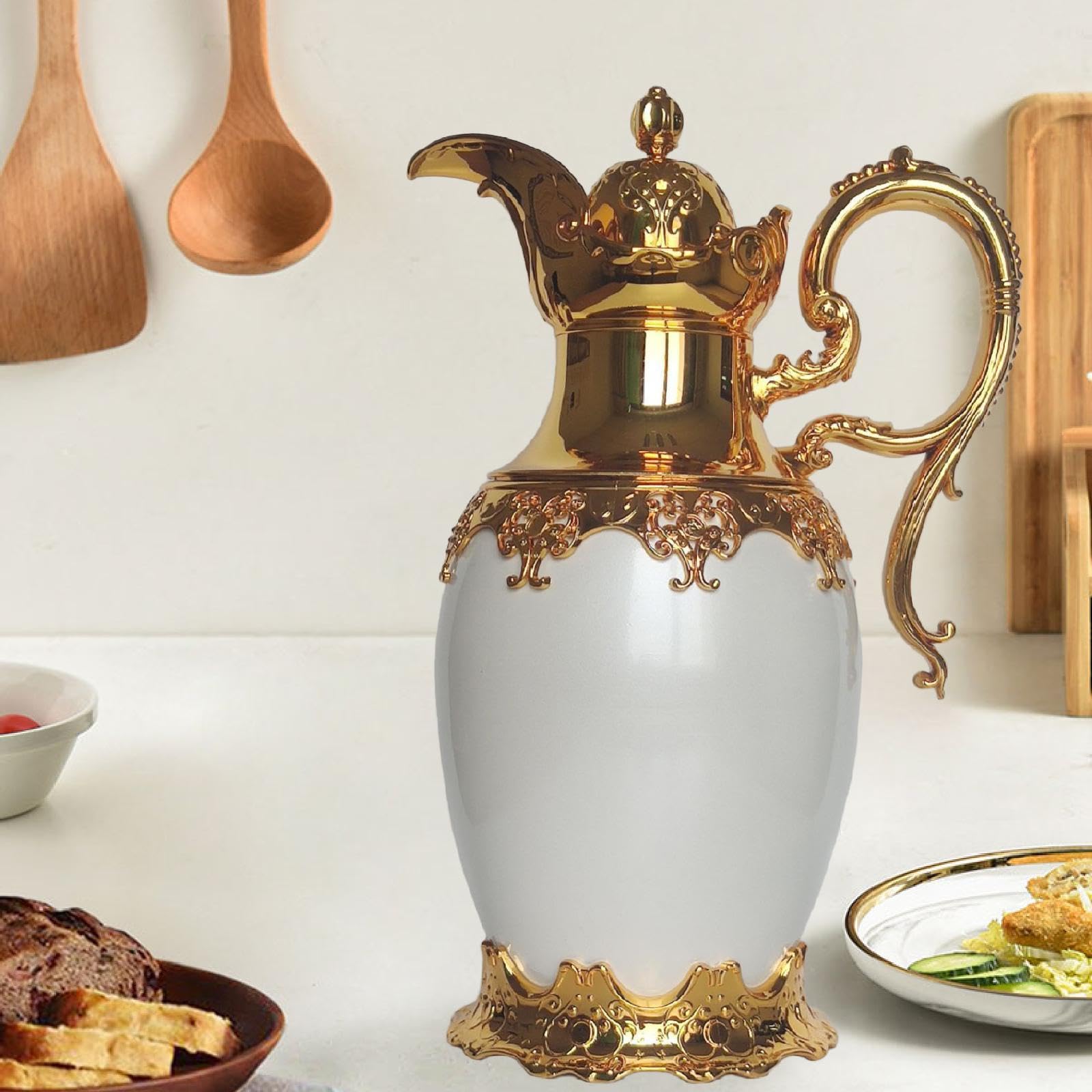 Caraffa Termica Isolata per Caffè, Termica per Tè, Pentola a Vuoto per La Cucina, Oro 28cmx32cm