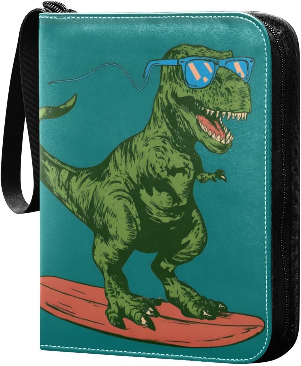 OTVEE Card Binder 4 Pocket, Trading Card Binder Holder Fits 400 Cards with 50 Sleeves, Card Collection Binder Album Book Holder for Baseball Football Games Cards, Dinosaur