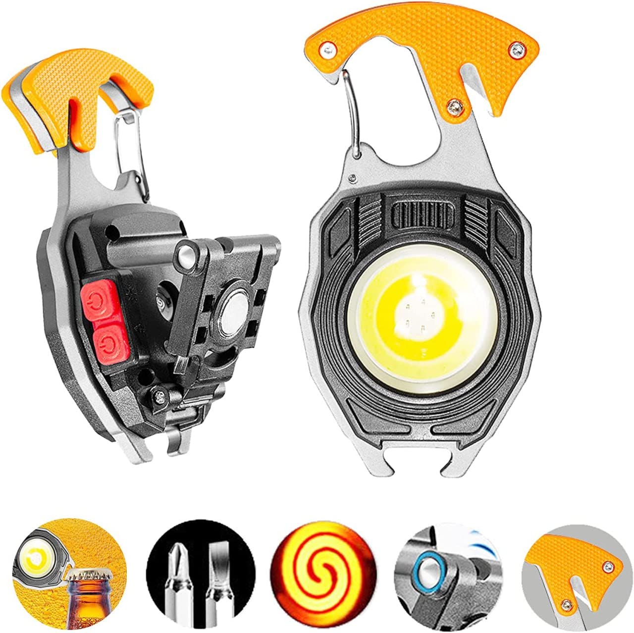Zalpharm Led Rechargeable Flashlights with Lighter,Keychain Light with Tripod, Super Bright Multifunction Keychain Emergency Light with 2 Screwdrivers Bottle Opener and Wrench (B0C4HJ6ZJ2) Amazon Price History, Amazon Price Tracker