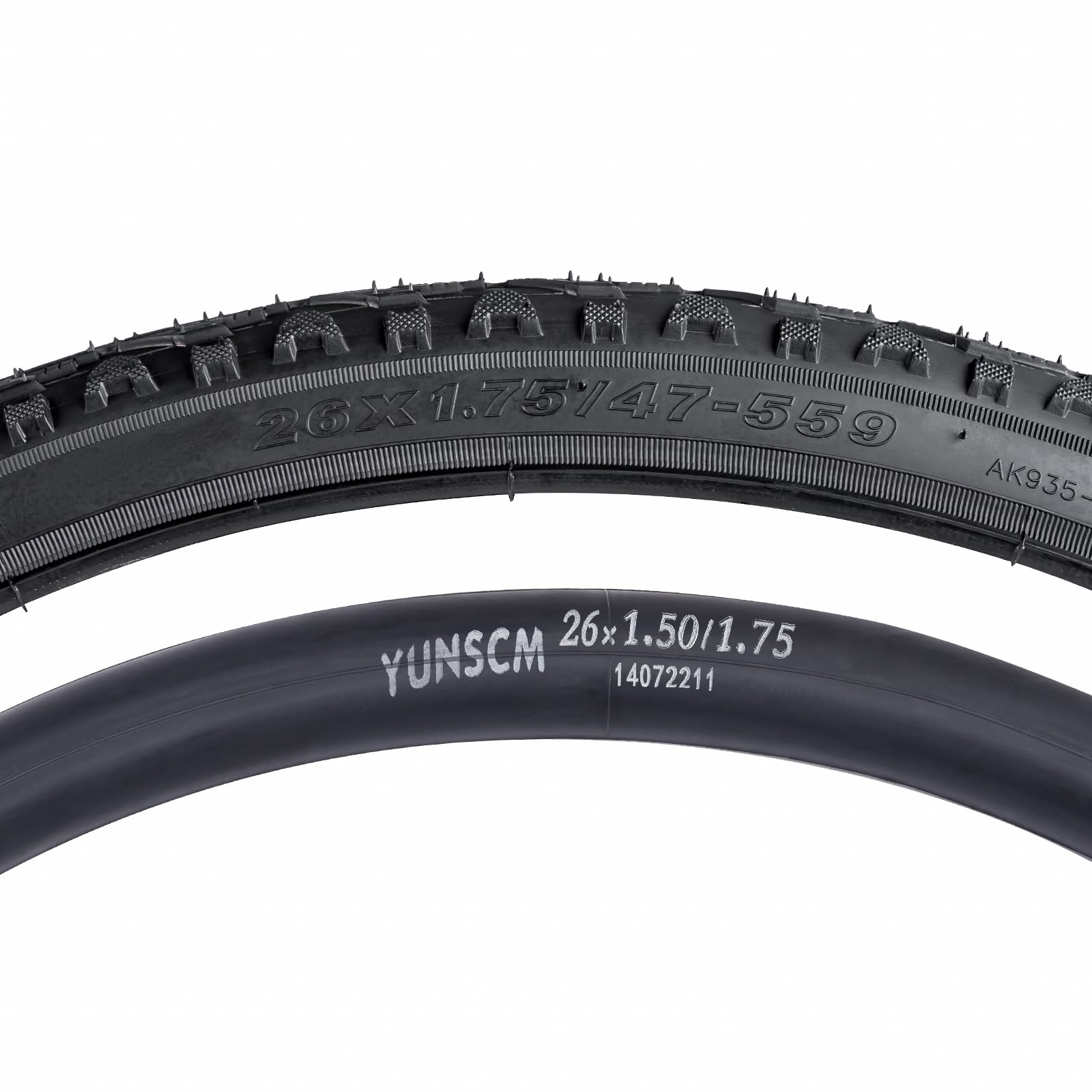 YunSCM 2Pcs Pieghevole 26 pollici pneumatici 26x1.75 ETRTO 47-559 e 26 pollici camere d'aria AV32mm Schrader Valve compatibili Bike 26x1.75 copertoni e Camere d'ari
