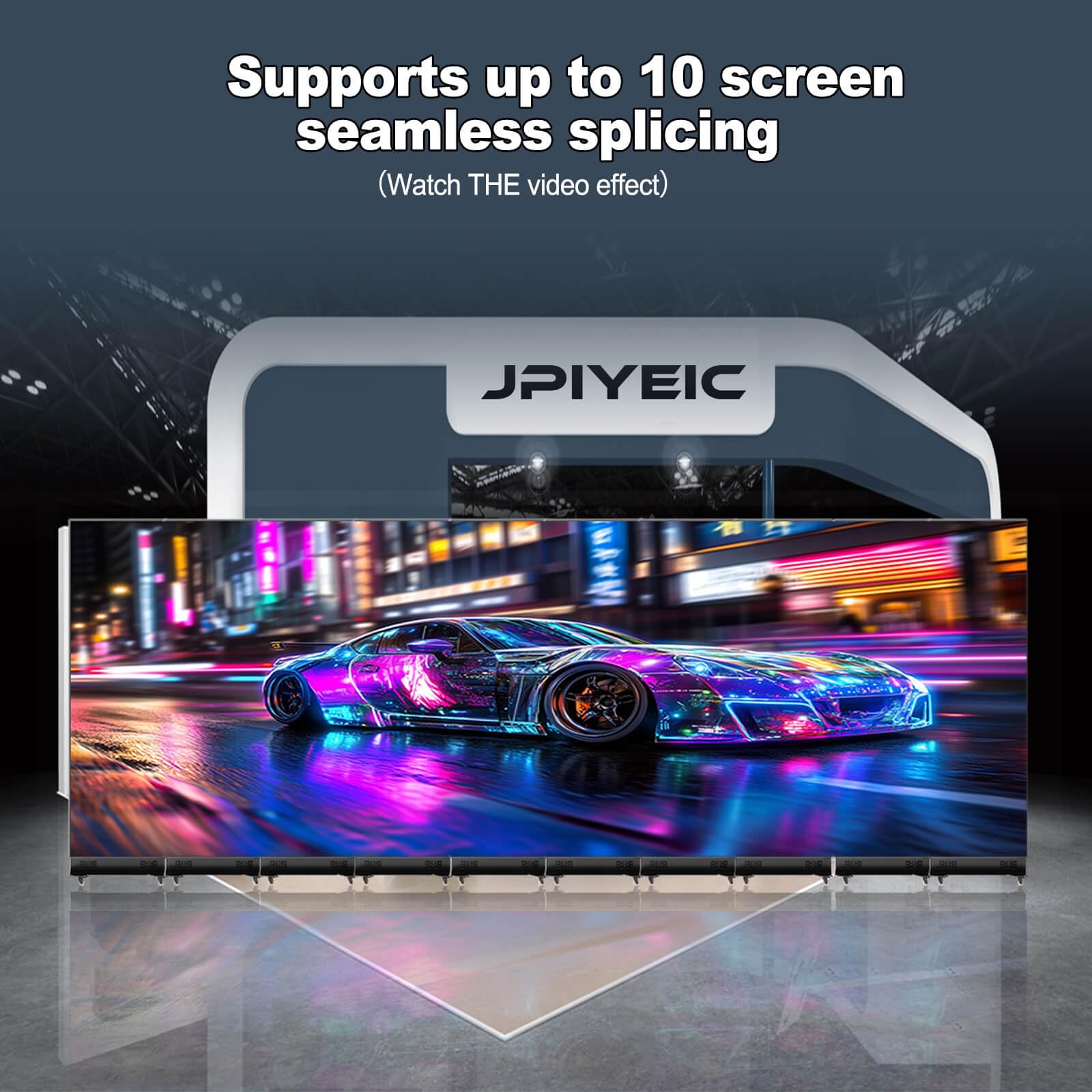 JPIYEIC 80 inch LED Screen, P1.86 Spliceable Digital Signage Display, Foldable LED Poster Screen APP/U-Disk Content Publishing, Advertising Display Kiosk for Events, WiFi/USB/HDMI, Flight Case