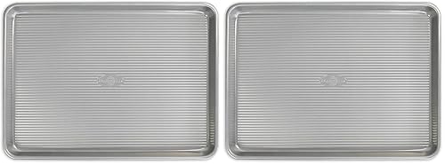 USA Pan Bakeware Nonstick Half Sheet Pan,Baking Sheet,Aluminized Steel,(Pack of