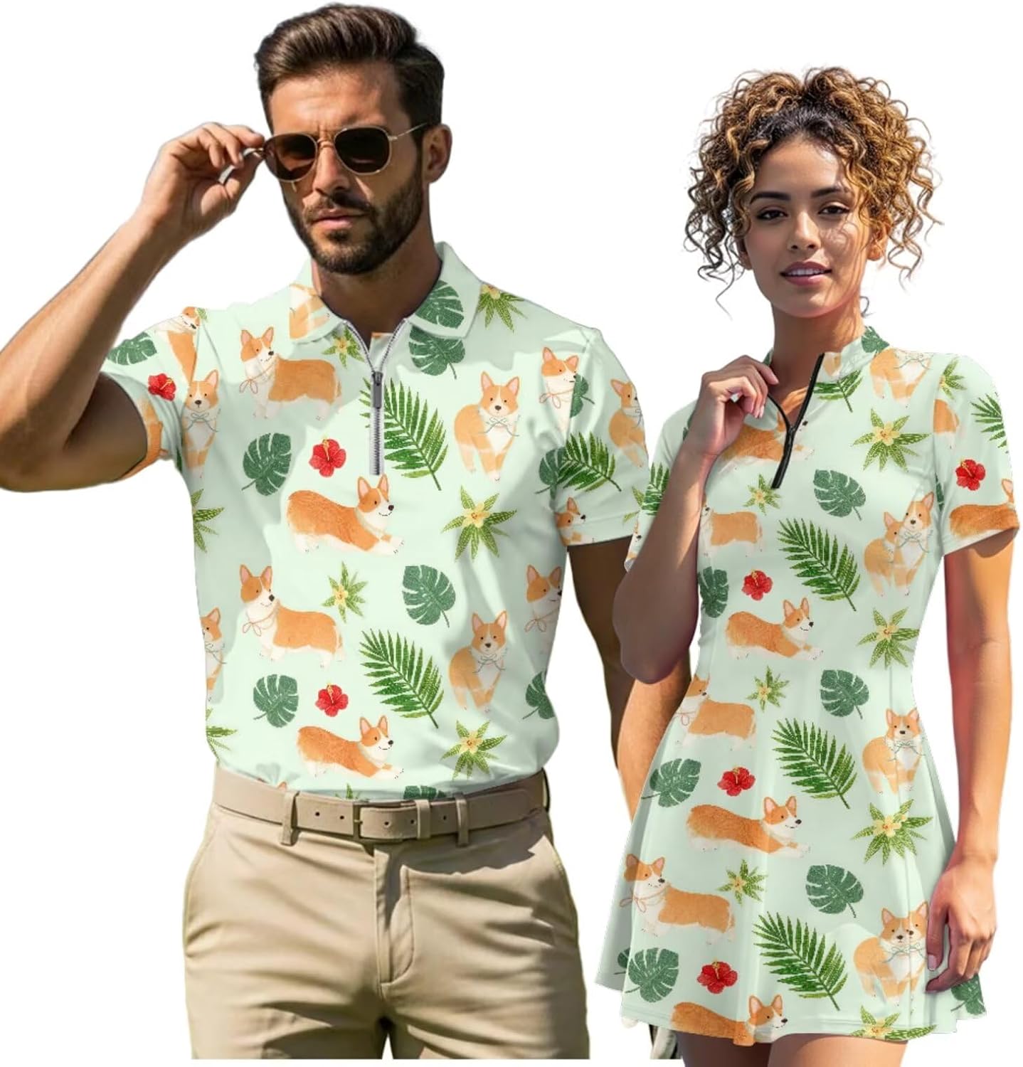 Boatee Matching Golf Shirts for Couple Breathable Fabric Matching Couple Sport Shirts Keep Cool in Hot Weather