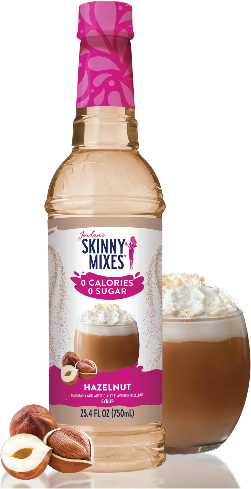 Jordan's Skinny Syrups, Hazelnut, Sugar Free, 25.4 Oz (Pack of 1)