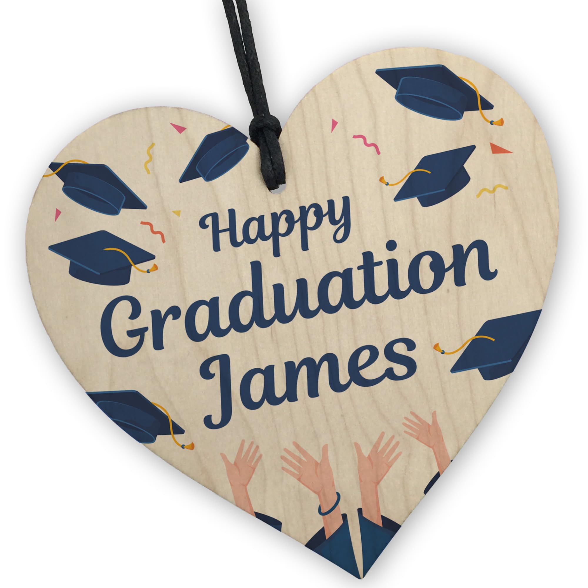 Red Ocean Happy Graduation ANY NAME Gift For Graduation Personalised Wood Heart Well Done Gift Congratulations Gift For Graduate Graduation Gifts For Daughter Son Keepsake