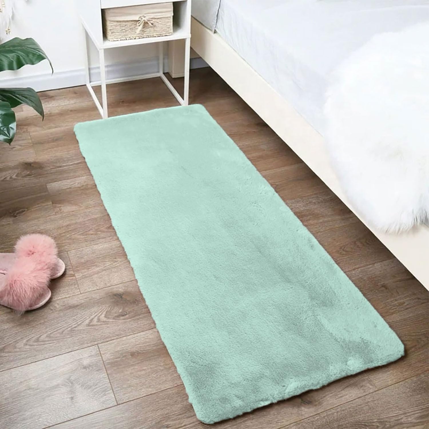 Luxe Home Rabbit Fur Runner - Soft Grey 2x5 Feet -13 Luxe Home Rabbit Fur Runner - Soft Grey 2x5 Feet -13