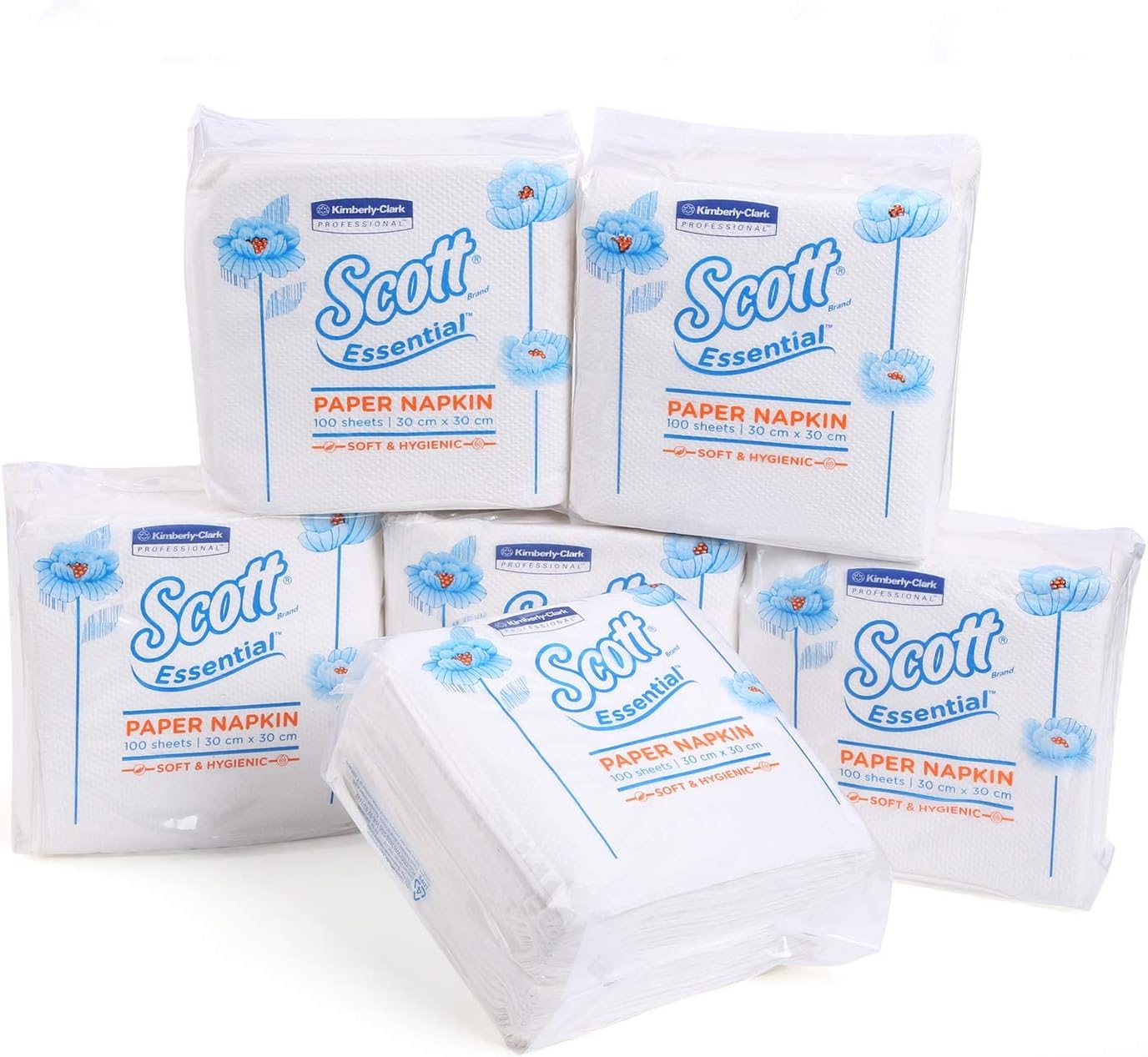 Scottยฎ Essential Tissue Paper Napkins, 100 Pulls, Pack of 6 (Total 600 Sheets) (01324C)