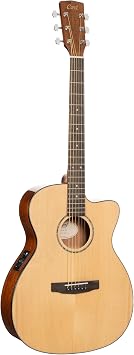 Cort L60CENAT Luce 60 OM Solid Top Acoustic Electric Guitar, Natural Gloss