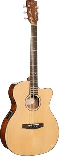 L60CENAT Luce 60 OM Solid Top Acoustic Electric Guitar, Natural Gloss