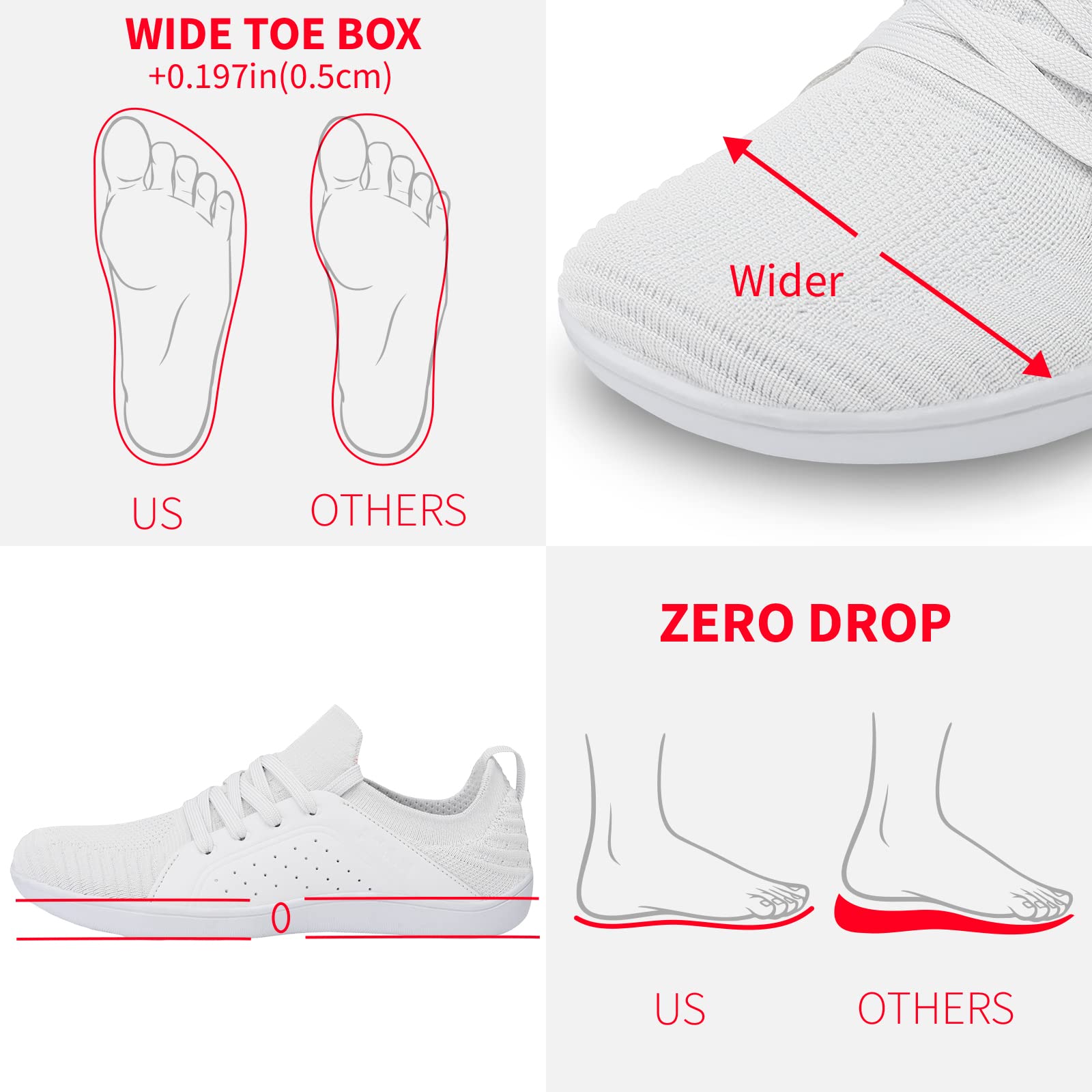 relxfeet Zapatos Descalzos Minimalistas para Hombre, Zapatos de Entrenamiento Cruzado, Zapatos de Punta Ancha, Zapatos para Caminar con Suela Cero caída