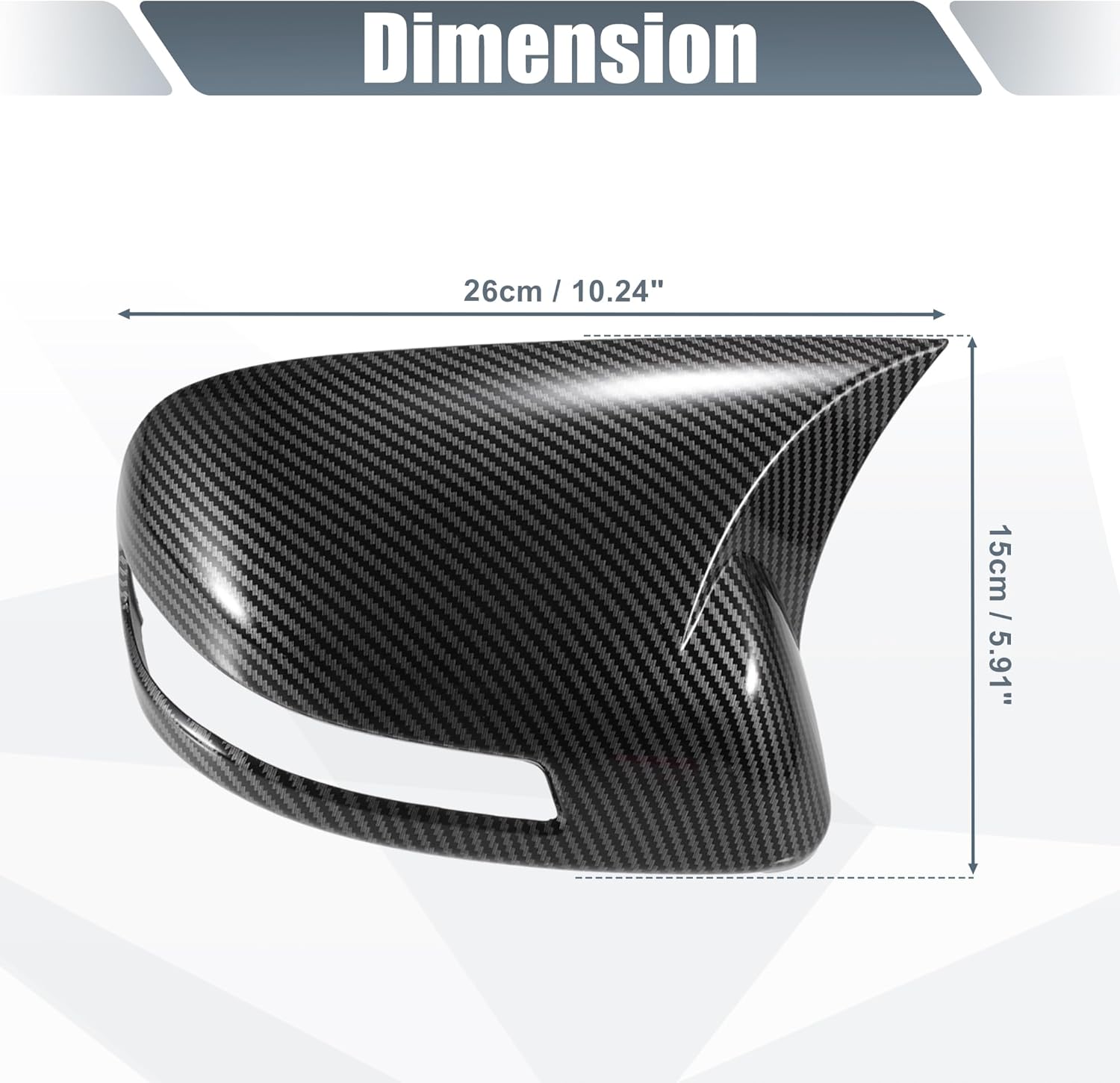 X AUTOHAUX 1 Pair Car Rear View Driver Passenger Side Mirror Cover Cap Overlay Black Carbon Fiber Pattern for Honda Civic 9th Gen 2012-2015 for Models with Turn Signal Light