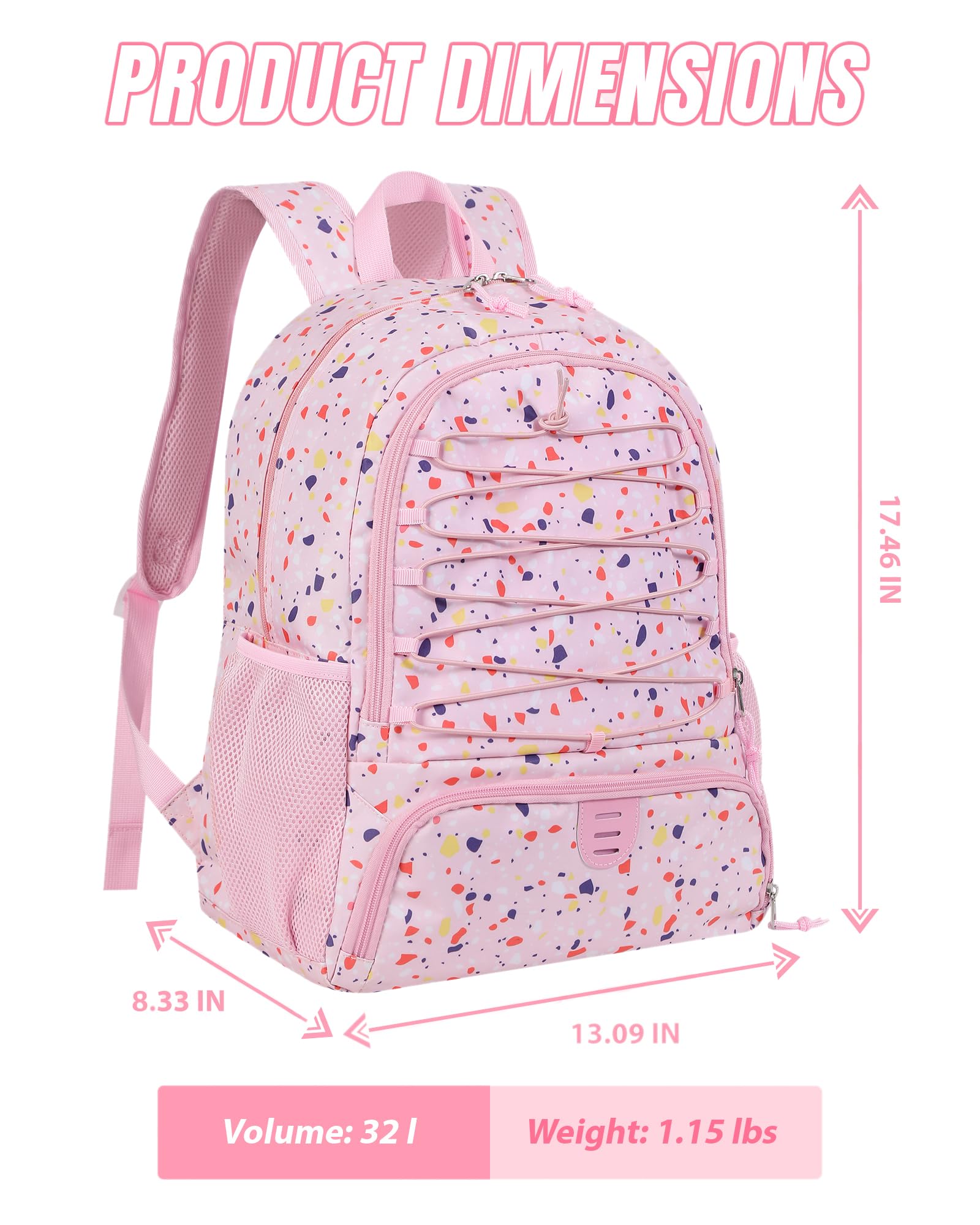 TRAILKICKER Fußball-Rucksack, 32 l, Rosa, Fußballtasche mit Ballhalter, Schuhfach, wasserabweisend, atmungsaktiv, Multisport-Rucksack für Basketball, Volleyball, Fußball, Helm