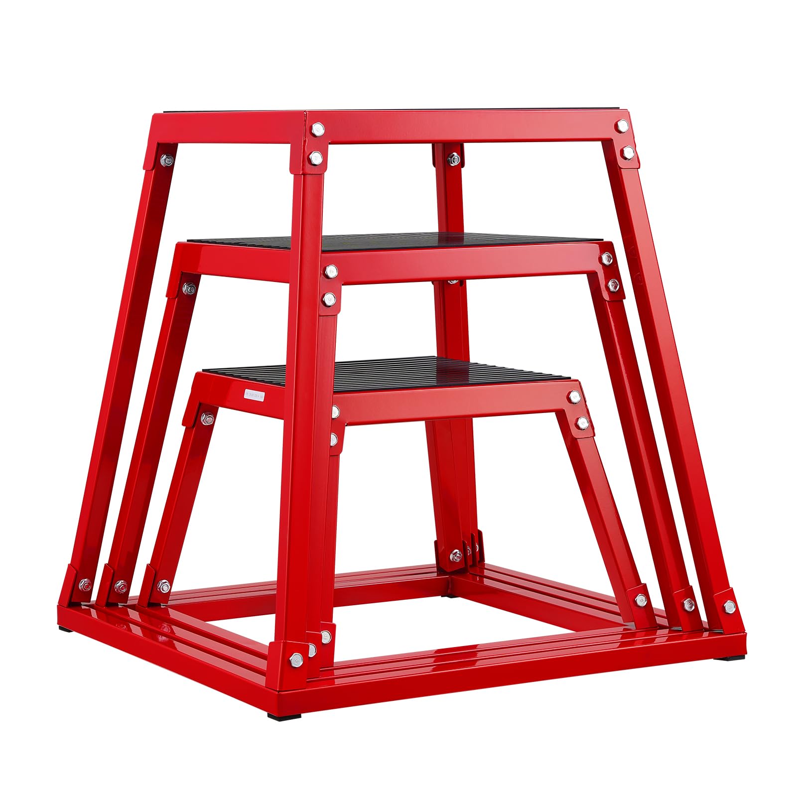 VEVOR Boîte Entraînement Pliométrique Step-up Pompe Squat Gym Domicile Plateforme Antidérapante, 4PCs 305/458/609/762 mm Unisex-Adult