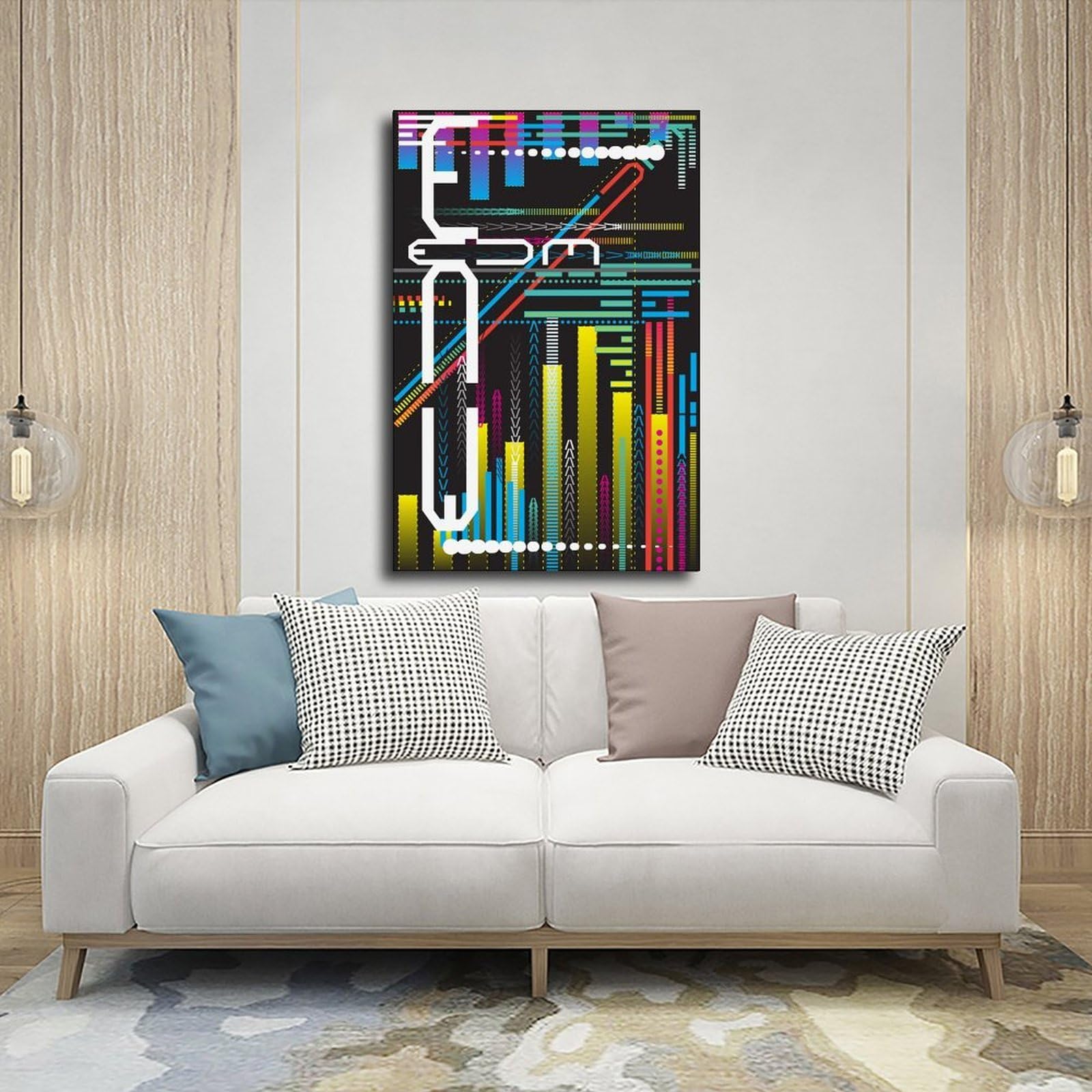EDM - Poster su tela con musica elettronica di alta qualità, decorazione per camera da letto, ufficio, camera da letto, regalo, 40 x 60 cm