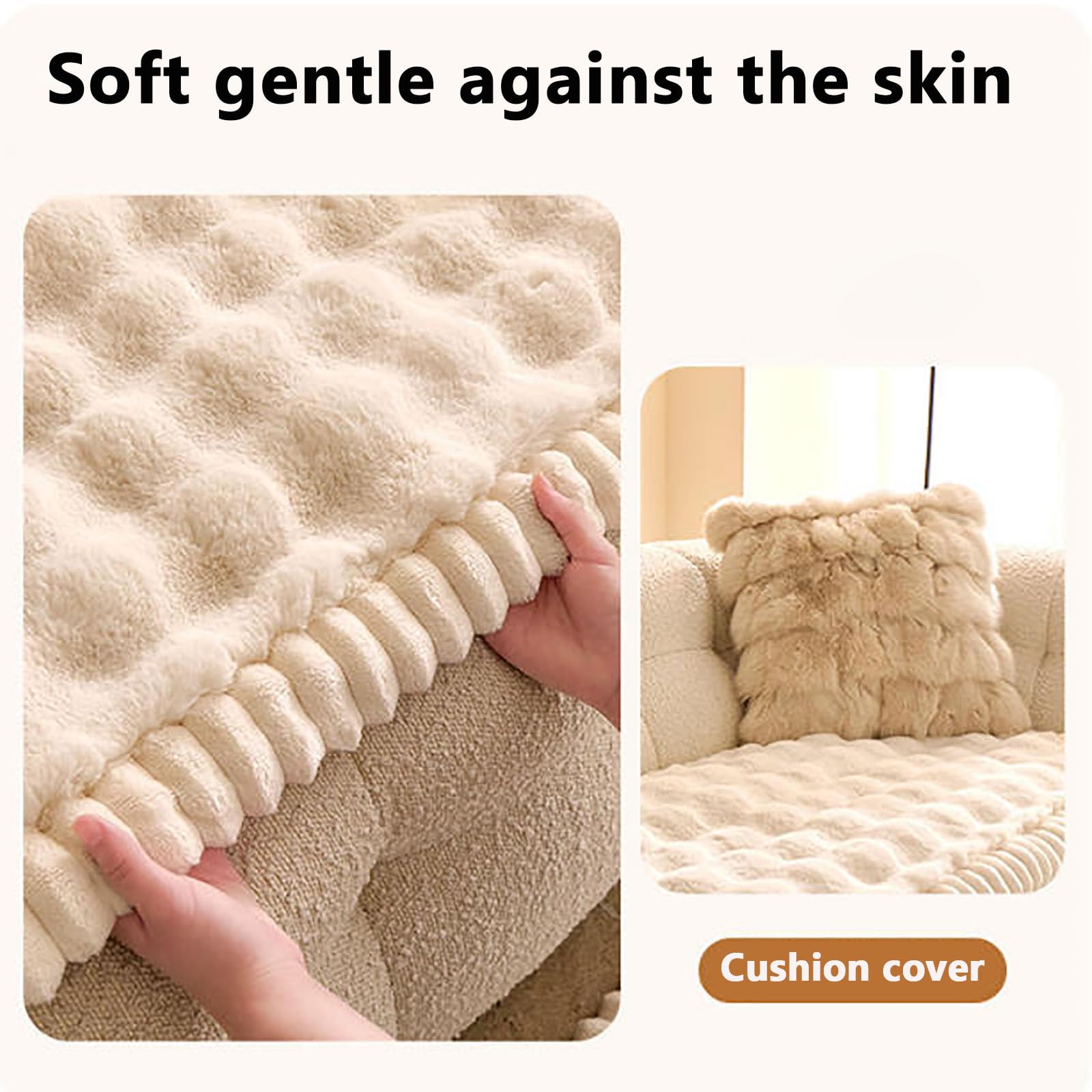 Générique Housse de Canapé Épais Peluche,Protege Canape Cuir Anti-dérapant | Housse Canape D'angle Couverture pour Canapé Tapis Rebord de Fenêtre Protection pour Canapé en Cuir de Salon,White,80x180cm
