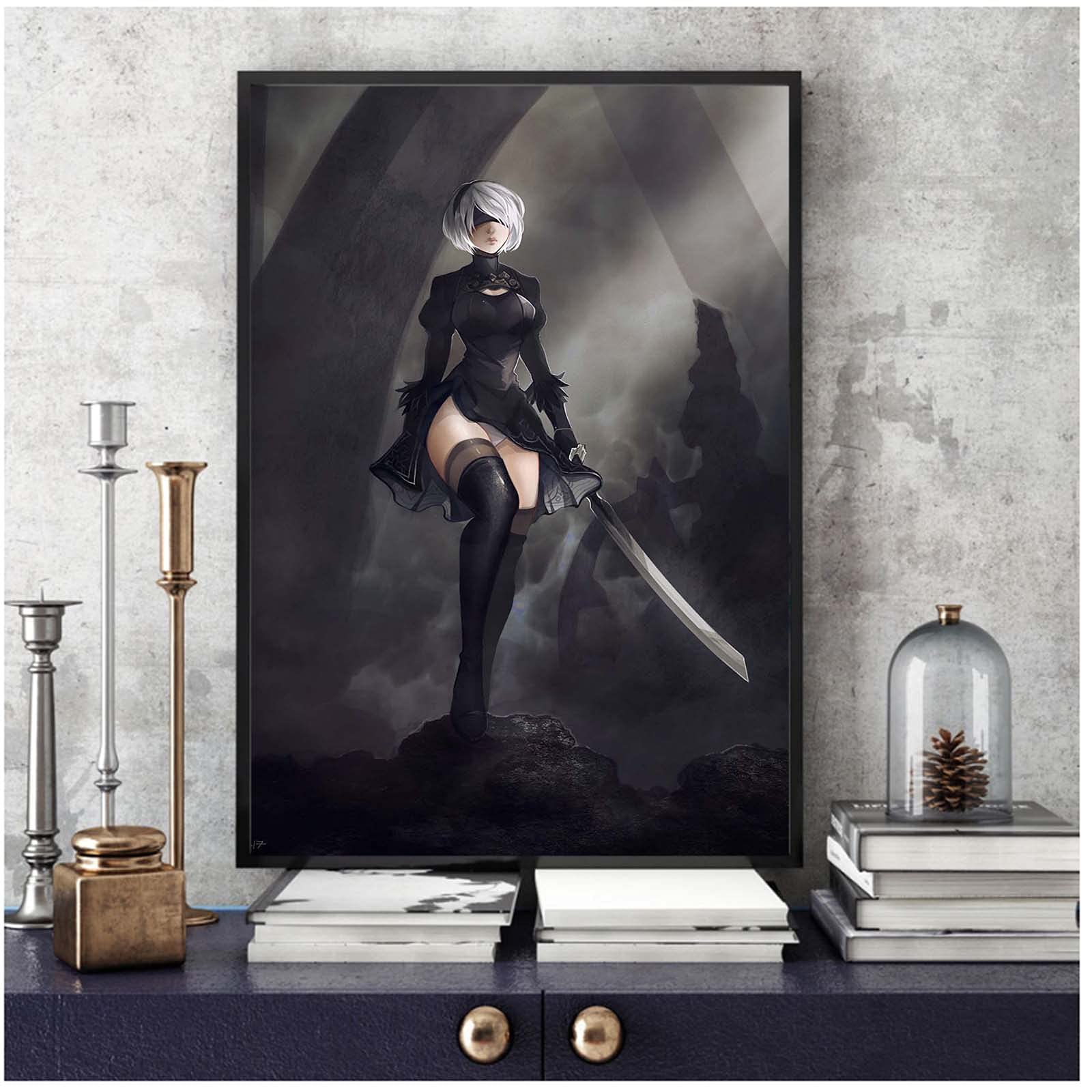 Nier Automata 2b Poster Otaku Gift Art Painting, Hd Anime Poster