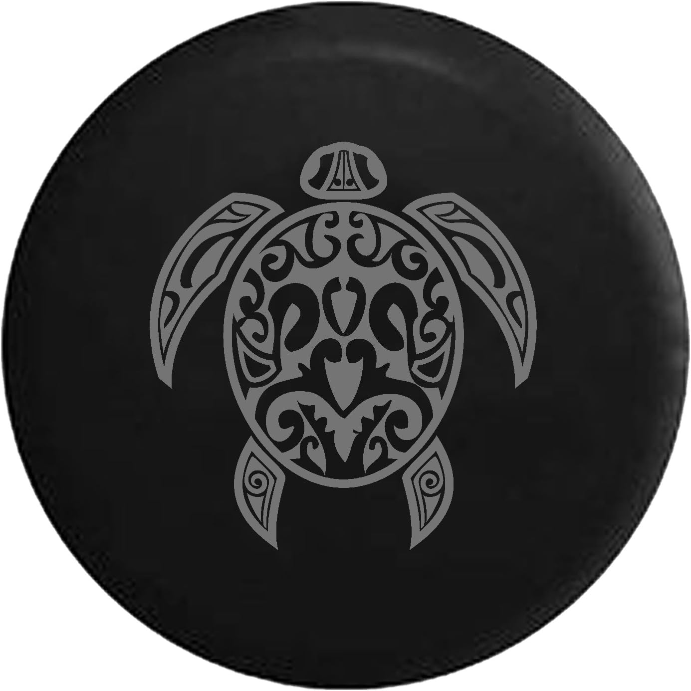 Endangered Sea Turtle Tribal Shell Spare Tire Cover fits SUV Camper RV Accessories Gray Ink 33 in