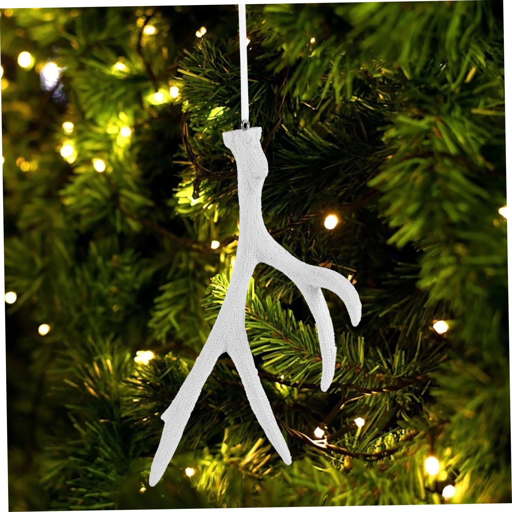 Ciieeo 5 Piezas Adornos navideños para el árbol Colgantes navideños Christmas Tree Cuernos de venado Adorno de árbol de Navidad de asta Ornamento decoración Adornos de asta de Navidad